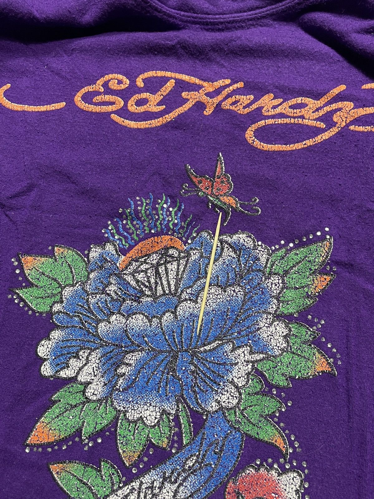 Christian Audigier ❗️RARE❗️Ed Hardy Vintage Y2K Tee Spellout Hype Rare Size XS / US 0-2 / IT 36-38 - 8 Thumbnail