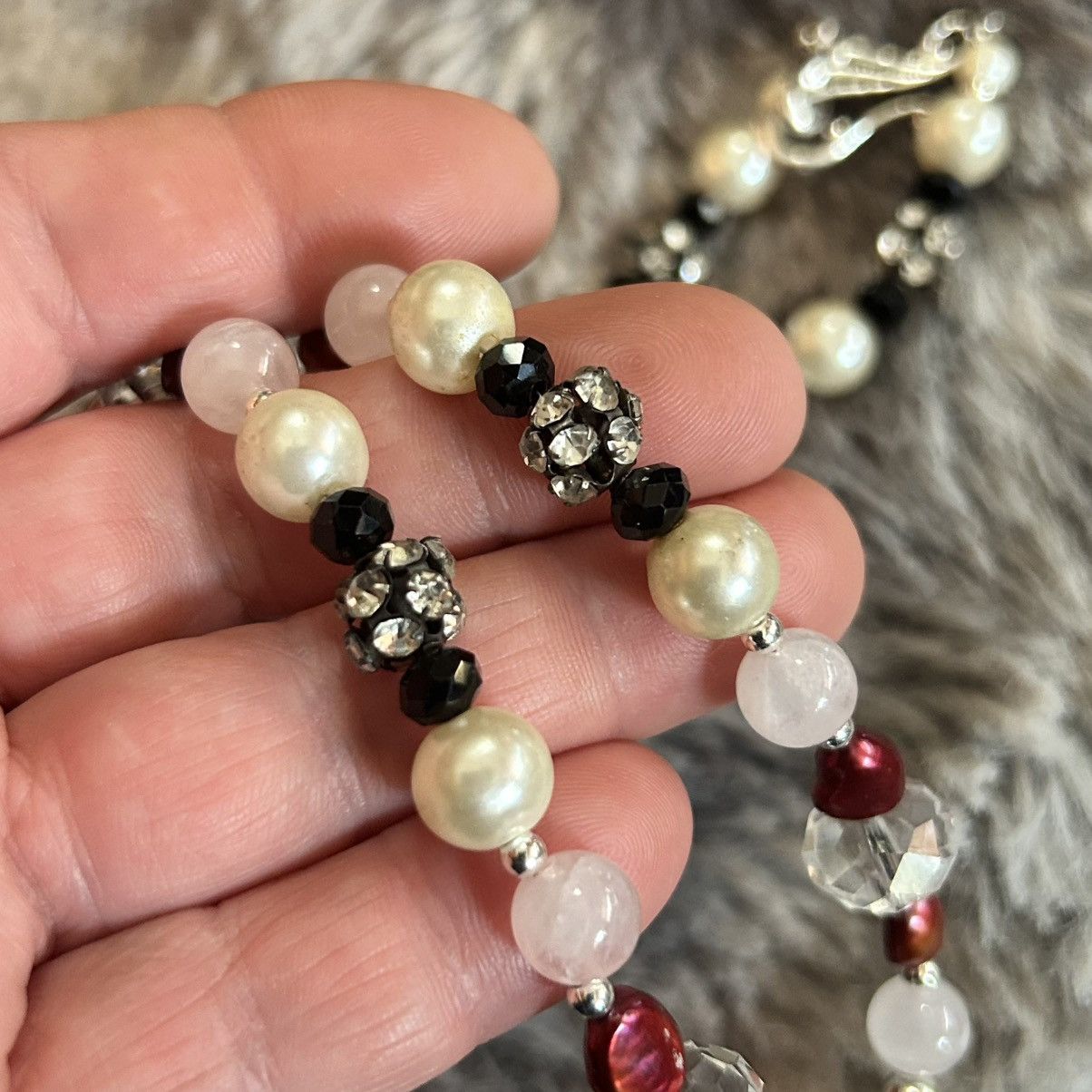 Handmade Handcrafted pretty kitty cameo quartz honora pearl necklace Size ONE SIZE - 7 Thumbnail