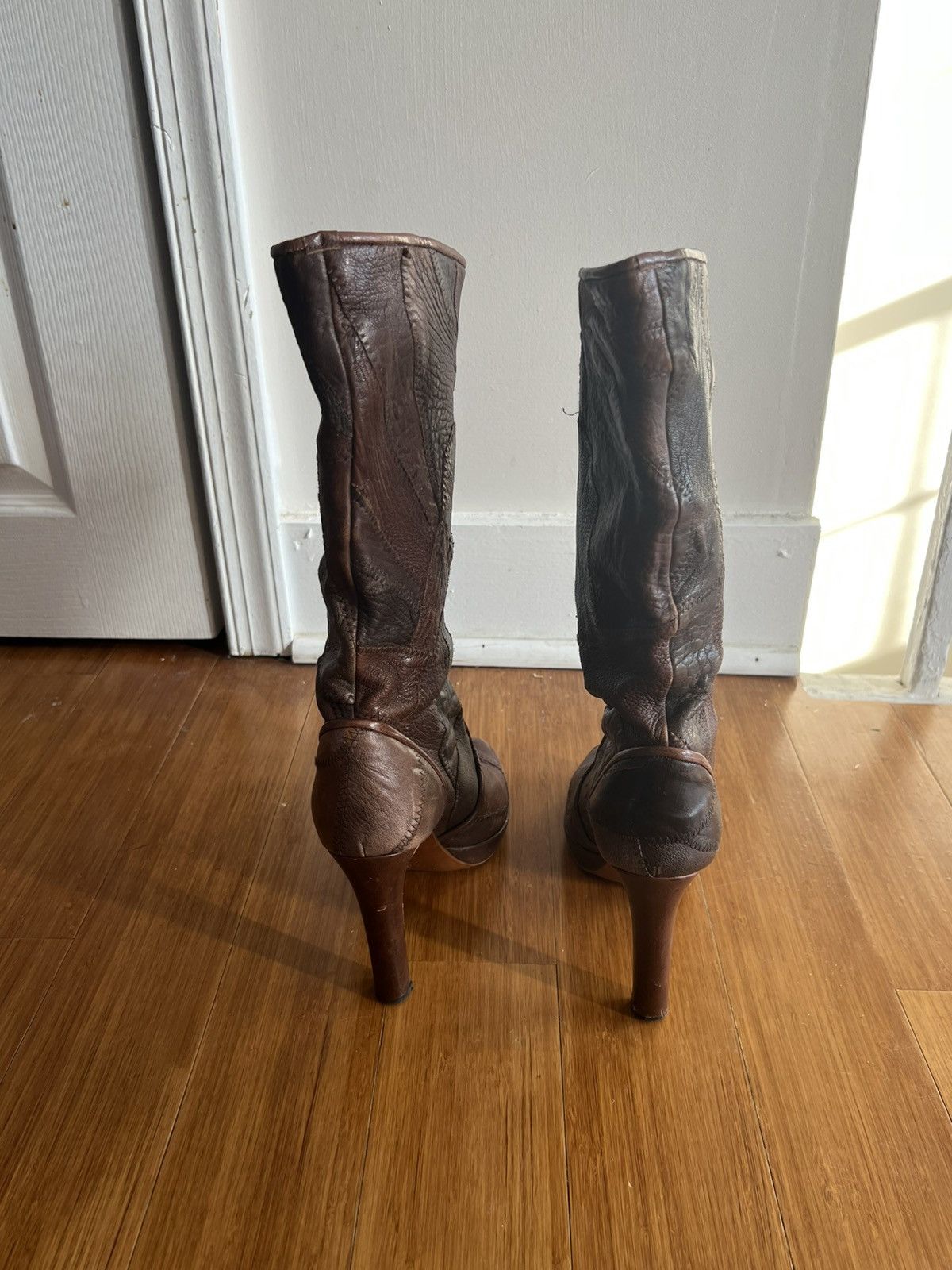 Hysteric Glamour 2000s Hysteric Glamour Patchwork Leather Boots Size US 9 / IT 39 - 8 Thumbnail