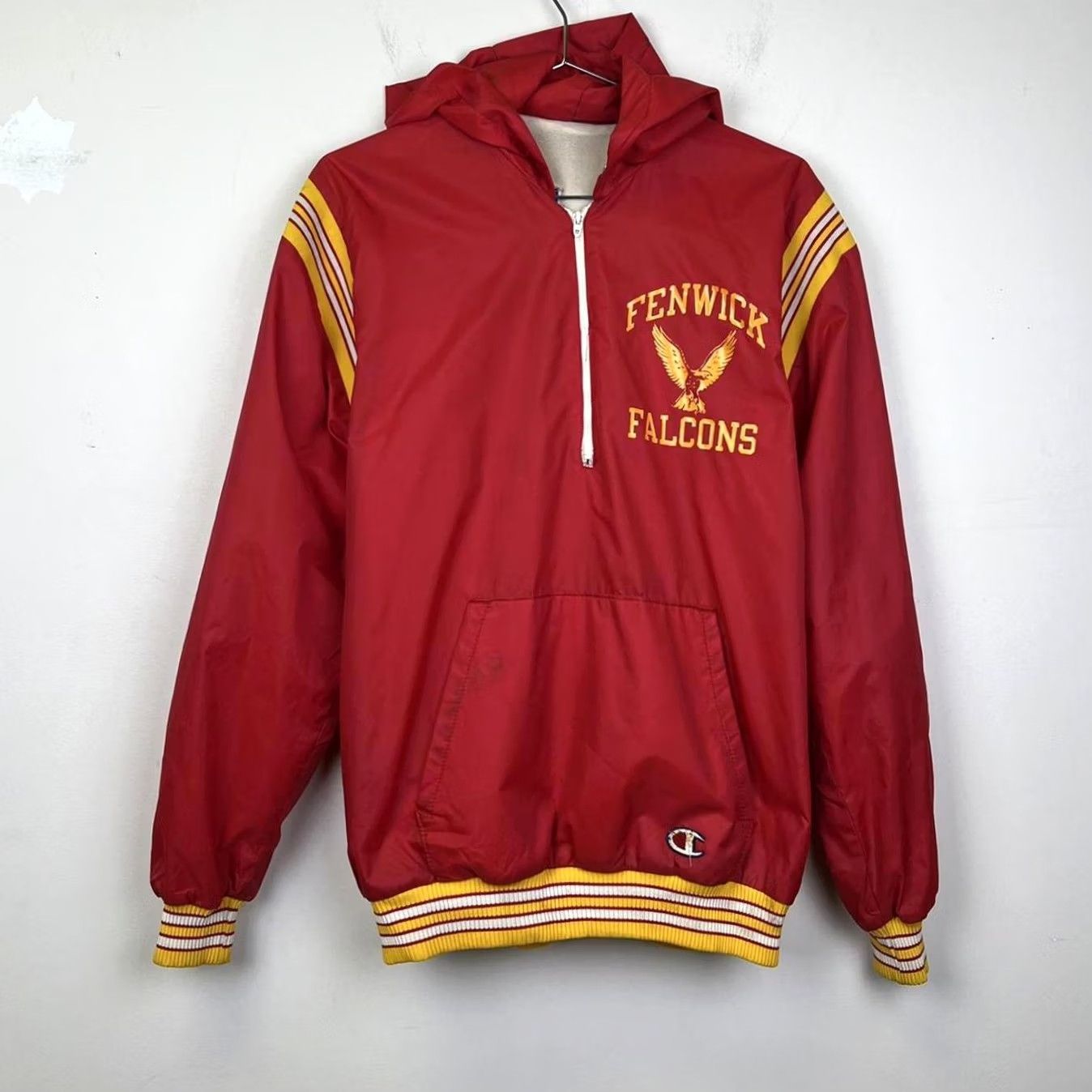 Champion VINTAGE Fenwick Falcons Jacket Pullover Red Yellow Men M Size US M / EU 48-50 / 2 - 2 Thumbnail