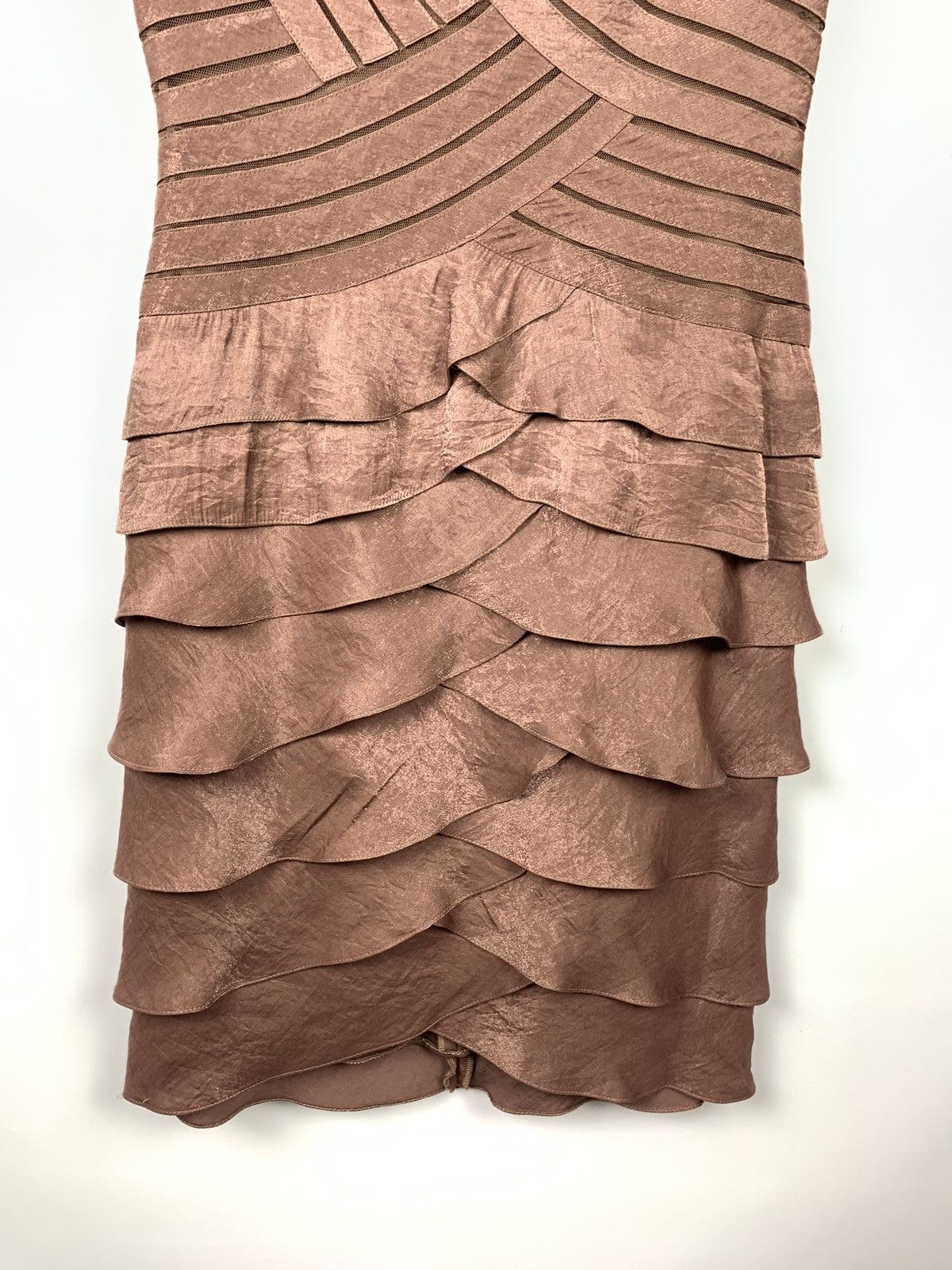 Adrianna Papell Vintage Adrianna Papell Pleated Mini Dress Size 8 Bronze Size M / US 6-8 / IT 42-44 - 3 Thumbnail