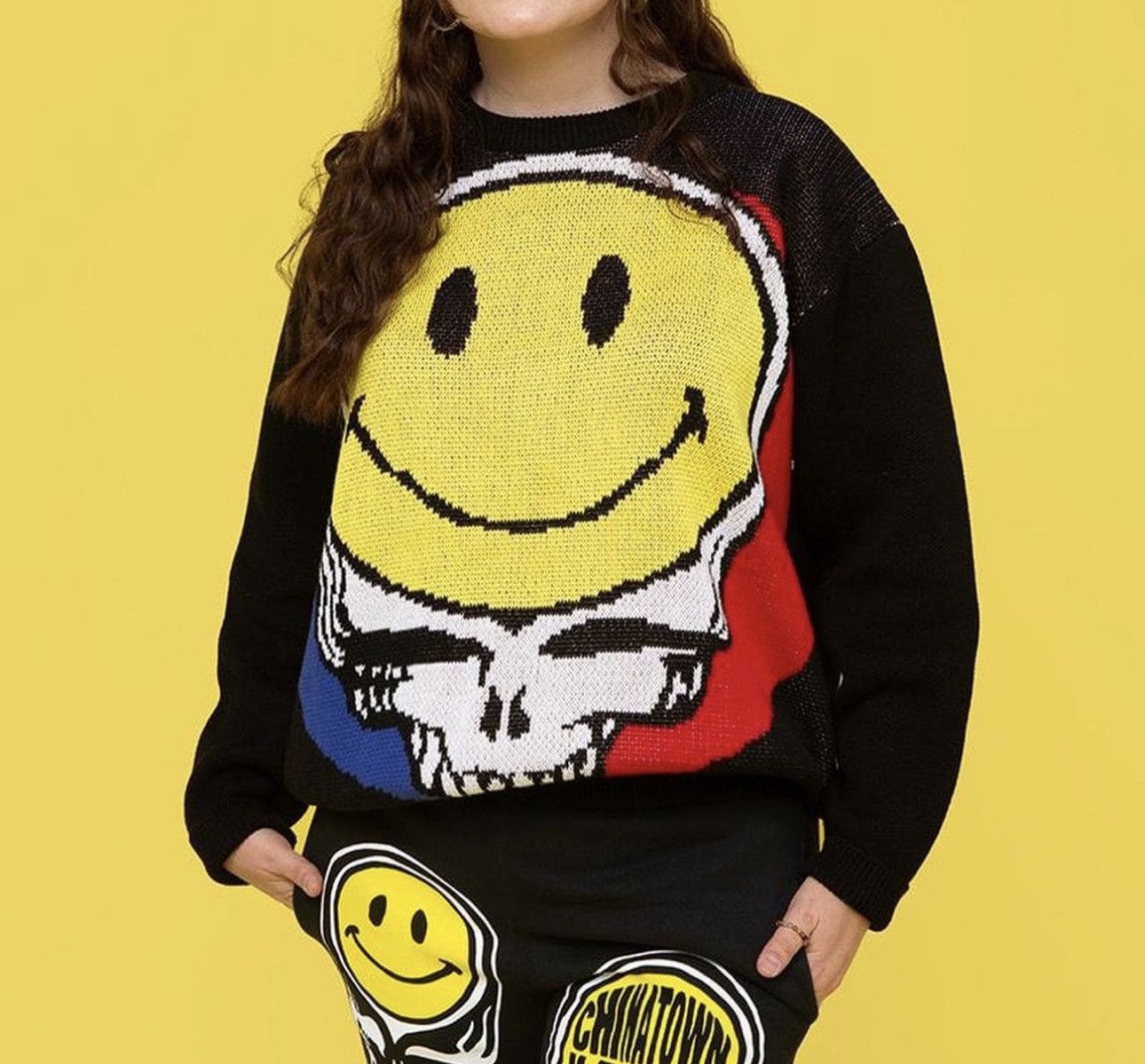 Grateful Dead Chinatown Market Grateful Dead Knit Smiley Stealie Sweater size unisex XL Size US XL / EU 56 / 4 - 2 Thumbnail