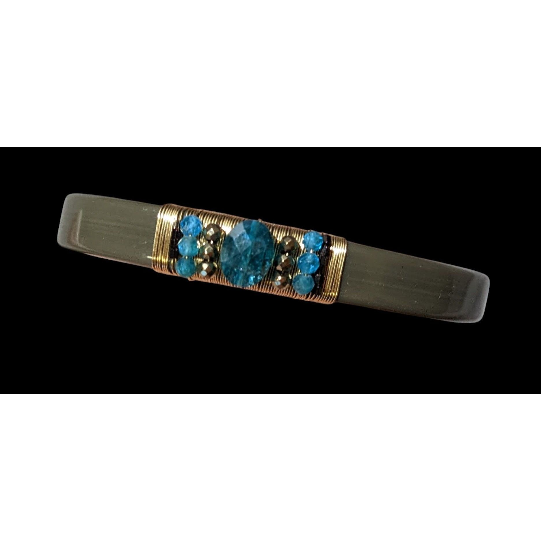 Other Zag Studious Grey And Gold Blue Gemmed Cuff Bracelet Size ONE SIZE - 2 Thumbnail