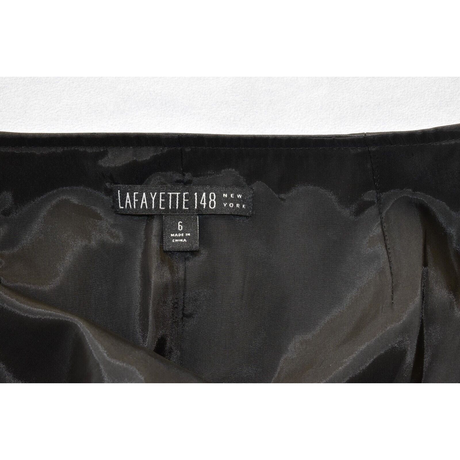 Lafayette 148 LAFAYETTE 148 NEW YORK Black Leather Pencil Skirt Sz 6 $598 Size 28" / US 6 / IT 42 - 4 Thumbnail