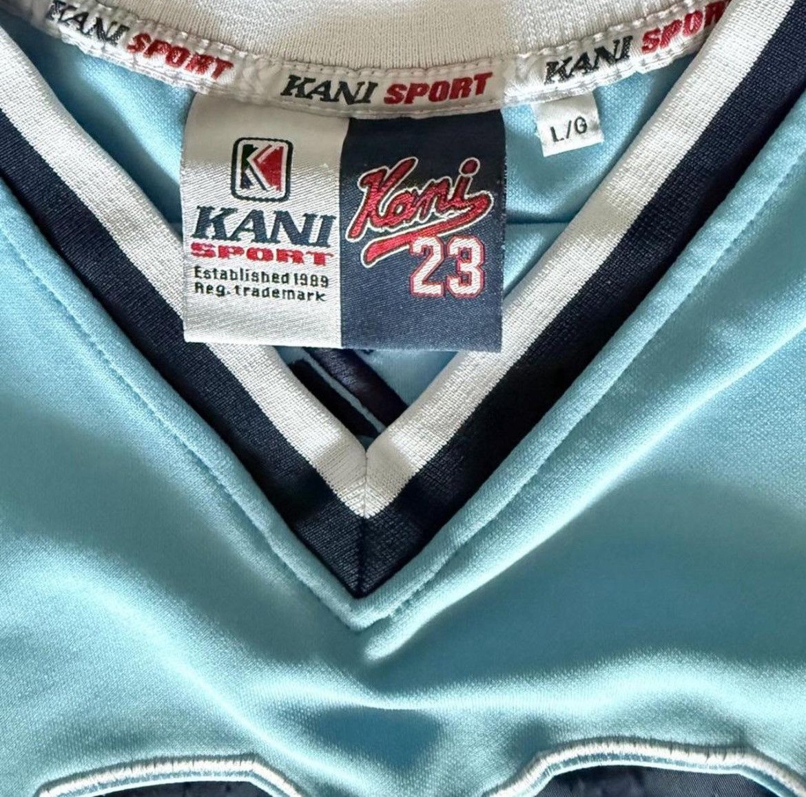 Karl Kani 90s KARL KANI Sports Blue Basketball Embroidered 23 Jersey Size US L / EU 52-54 / 3 - 4 Thumbnail