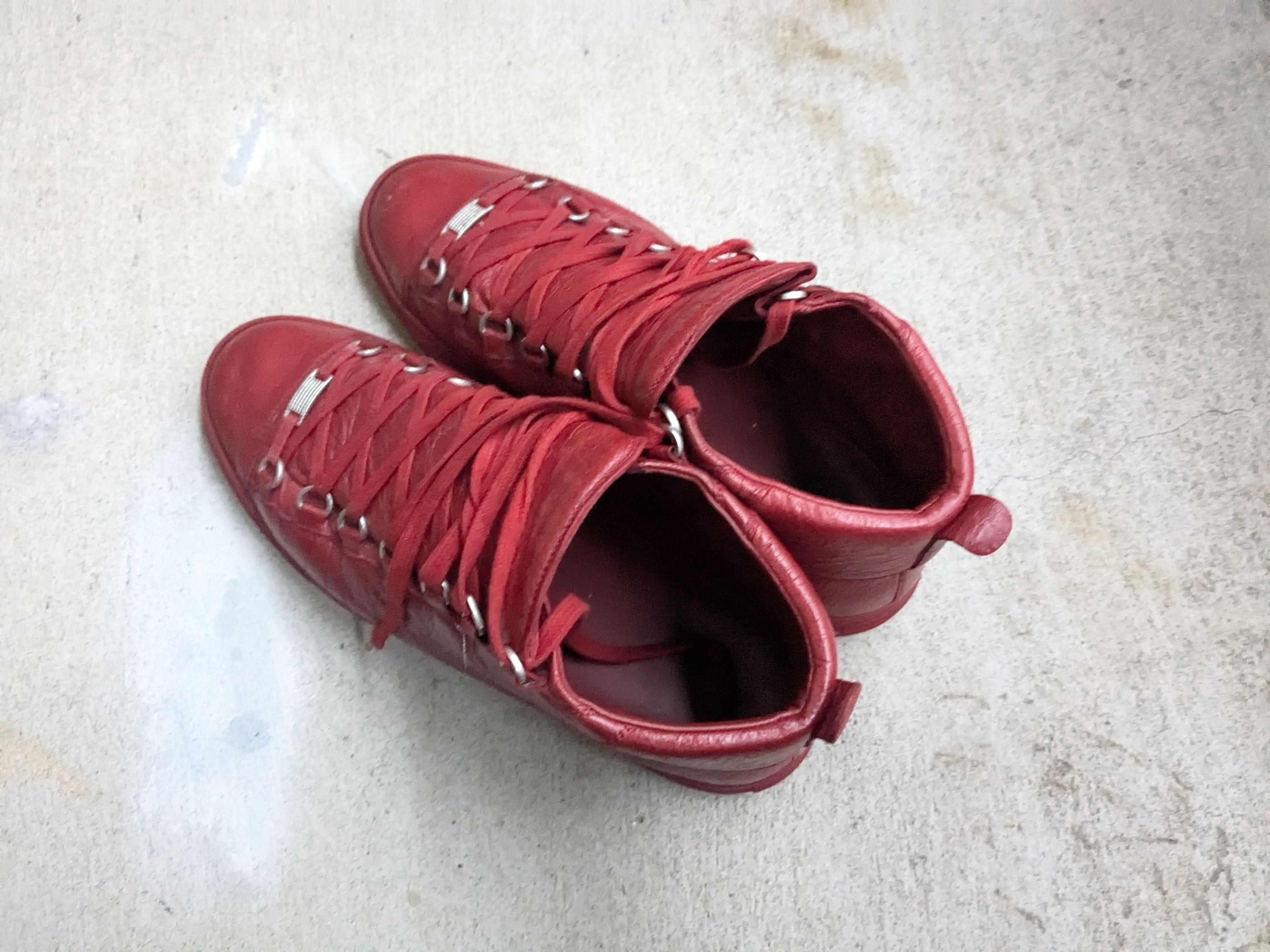 Balenciaga Balenciaga Arena Red 11 Leather High Tops Size US 11 / EU 44 - 12 Thumbnail