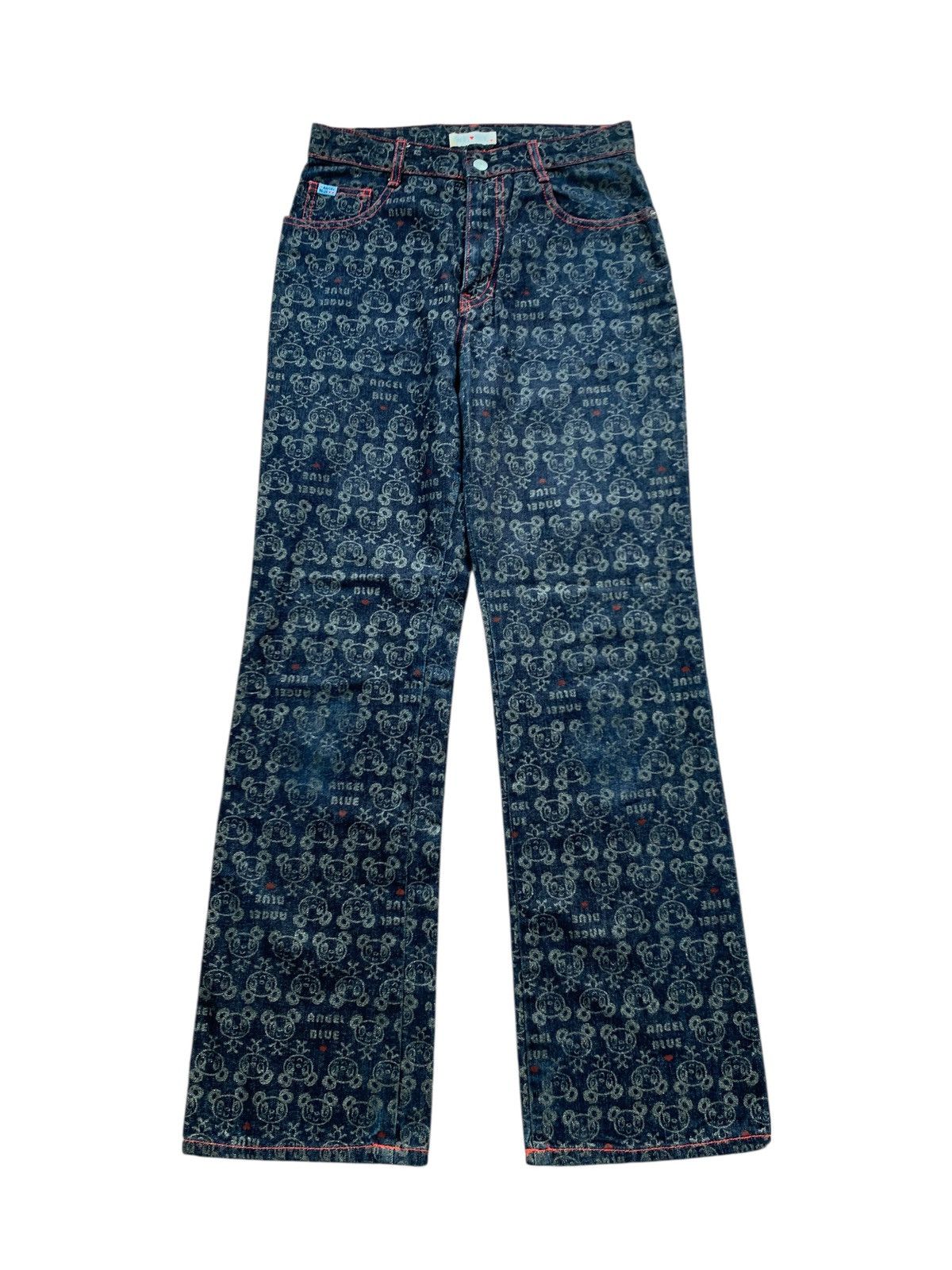 Angel Blue Y2k 2000s Angel blue japanese brand full print jeans rare Size 28" / US 6 / IT 42 - 3 Thumbnail