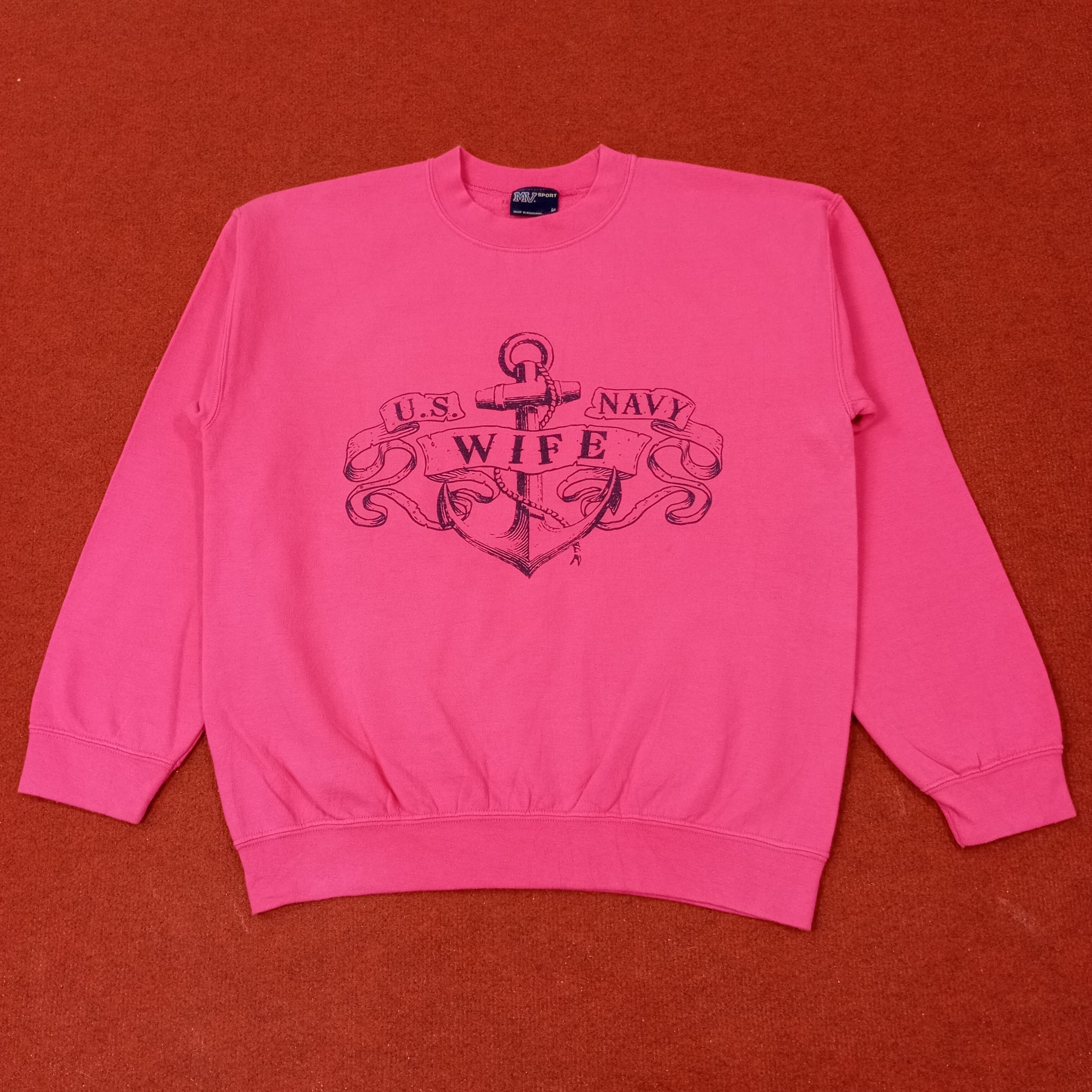Vintage US Navy Wife Sweatshirt c226n13 Size US M / EU 48-50 / 2 - 1 Thumbnail