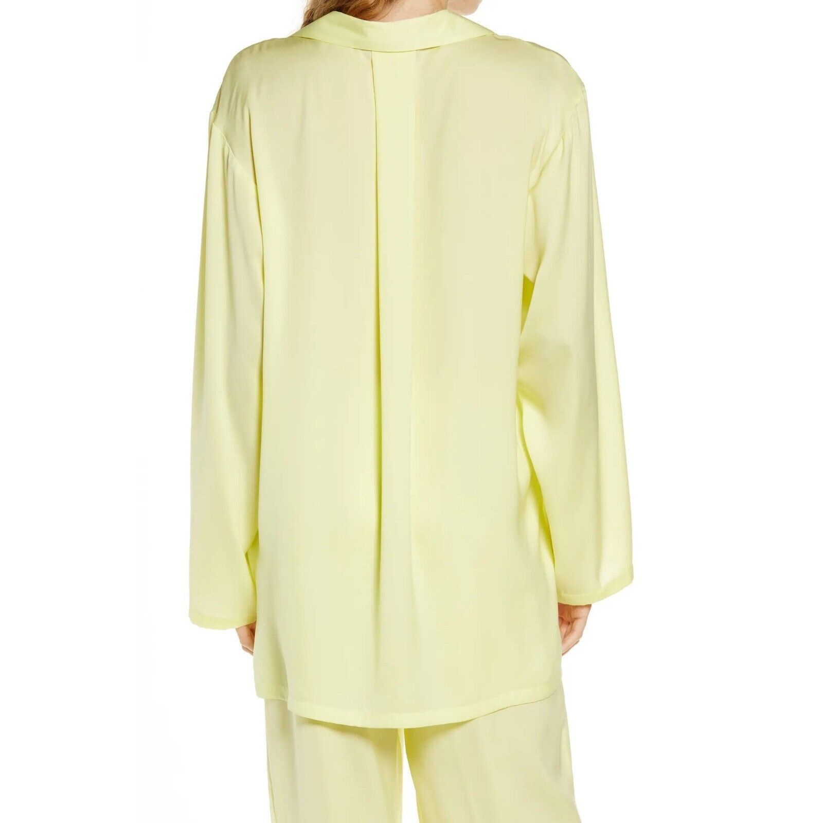 The Unbranded Brand Open Edit Women Yellow Satin Oversize Sleep Shirt Size M Size ONE SIZE - 2 Thumbnail