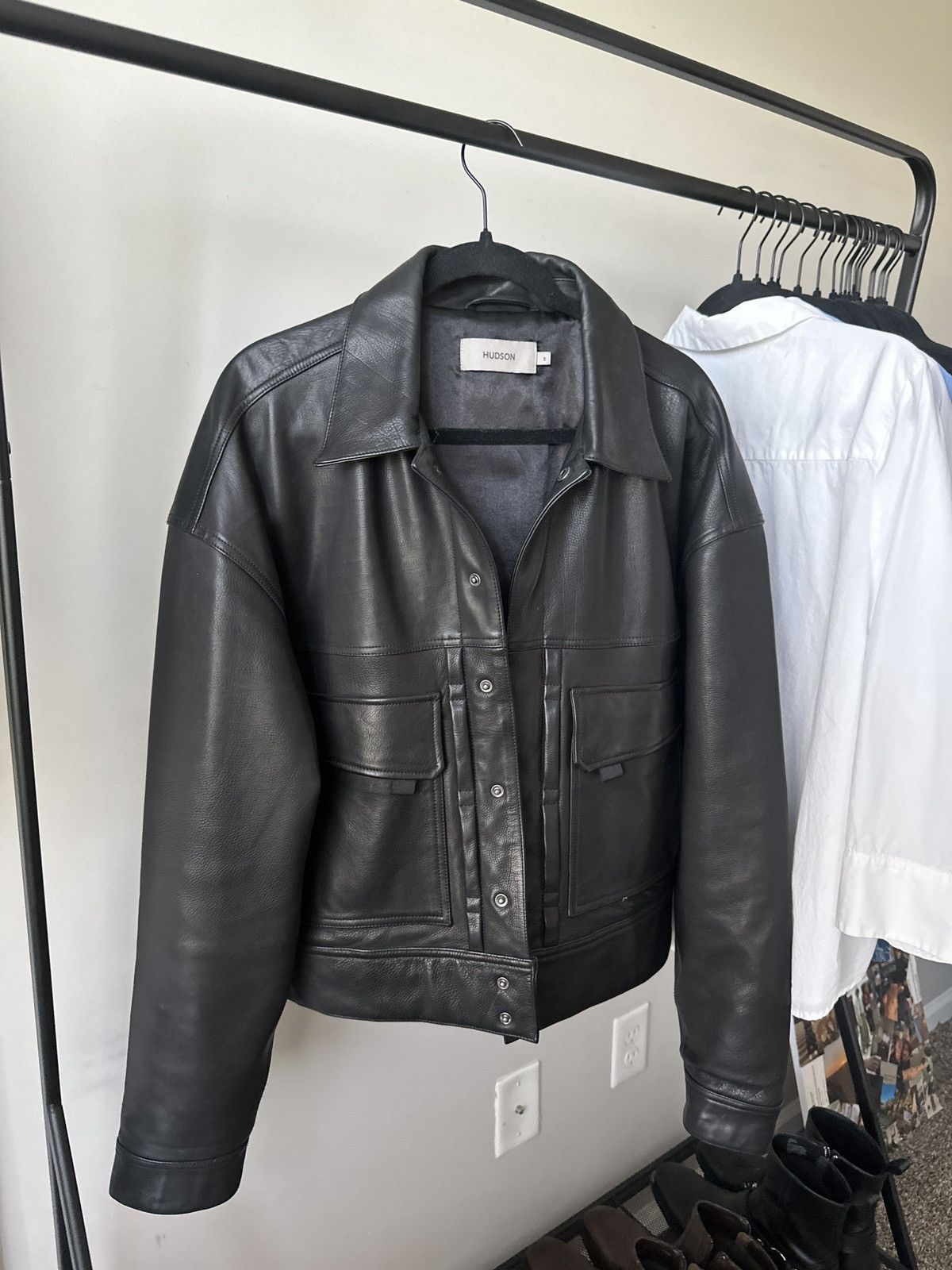 Hudson HUDSON JEANS - Leather Trucker Jacket Size US S / EU 44-46 / 1 - 1 Thumbnail