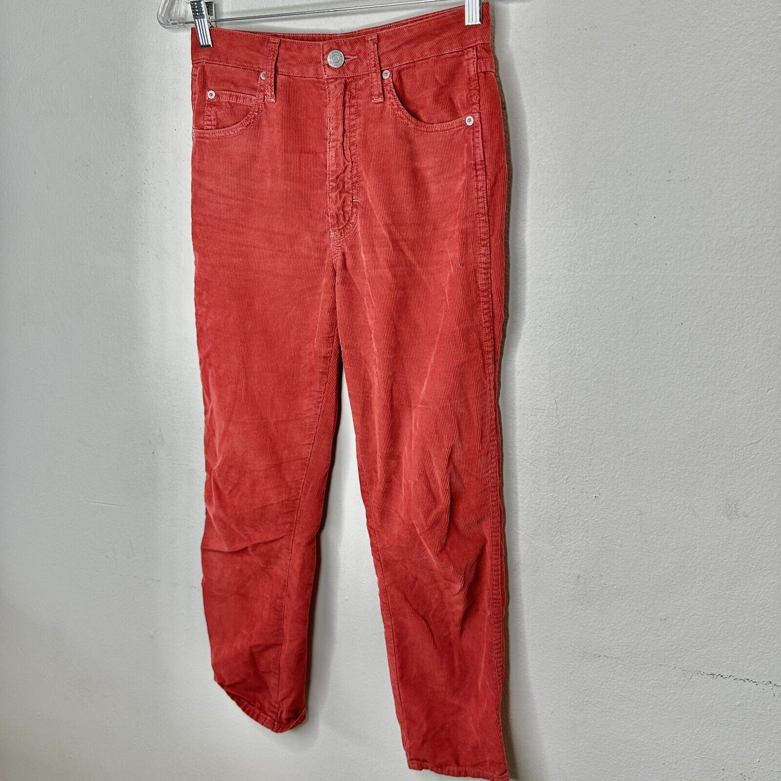 Other AMO The Chloe Rust Corduroy Straight Leg Crop Pant 26 Size 26" / US 2 / IT 38 - 2 Thumbnail