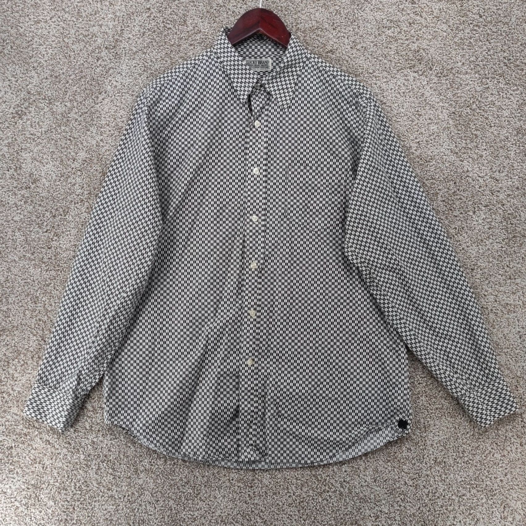 Lucky Brand VINTAGE Lucky Brand Shirt Men Large Check Single Needle Tailored Long Sleeve Button Size US L / EU 52-54 / 3 - 2 Thumbnail