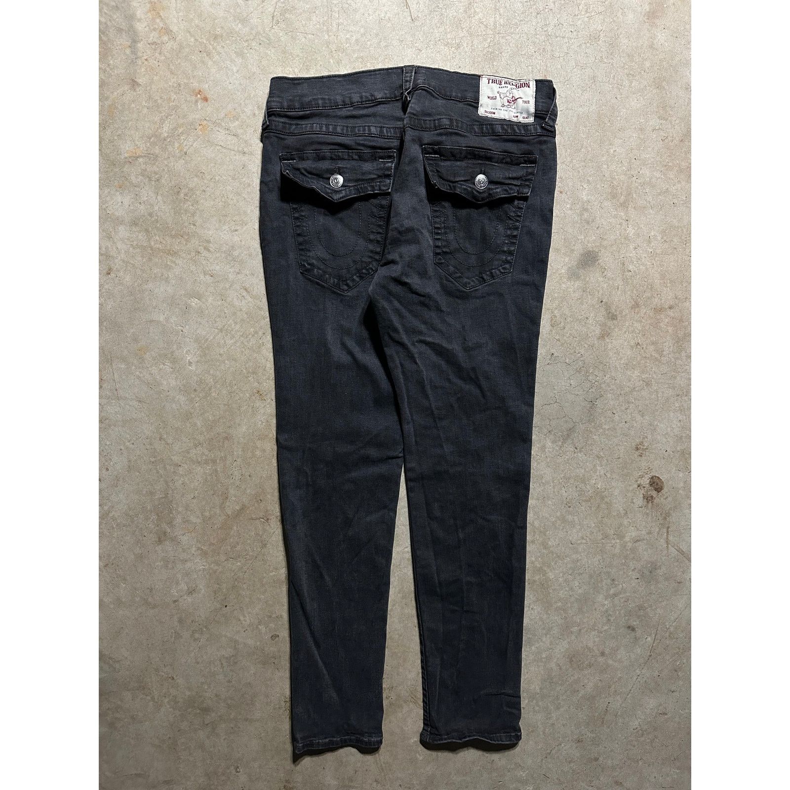 True Religion True Religion Rocco Relaxed Skinny Black Denim Jeans 34x32 Size US 34 / EU 50 - 1 Thumbnail