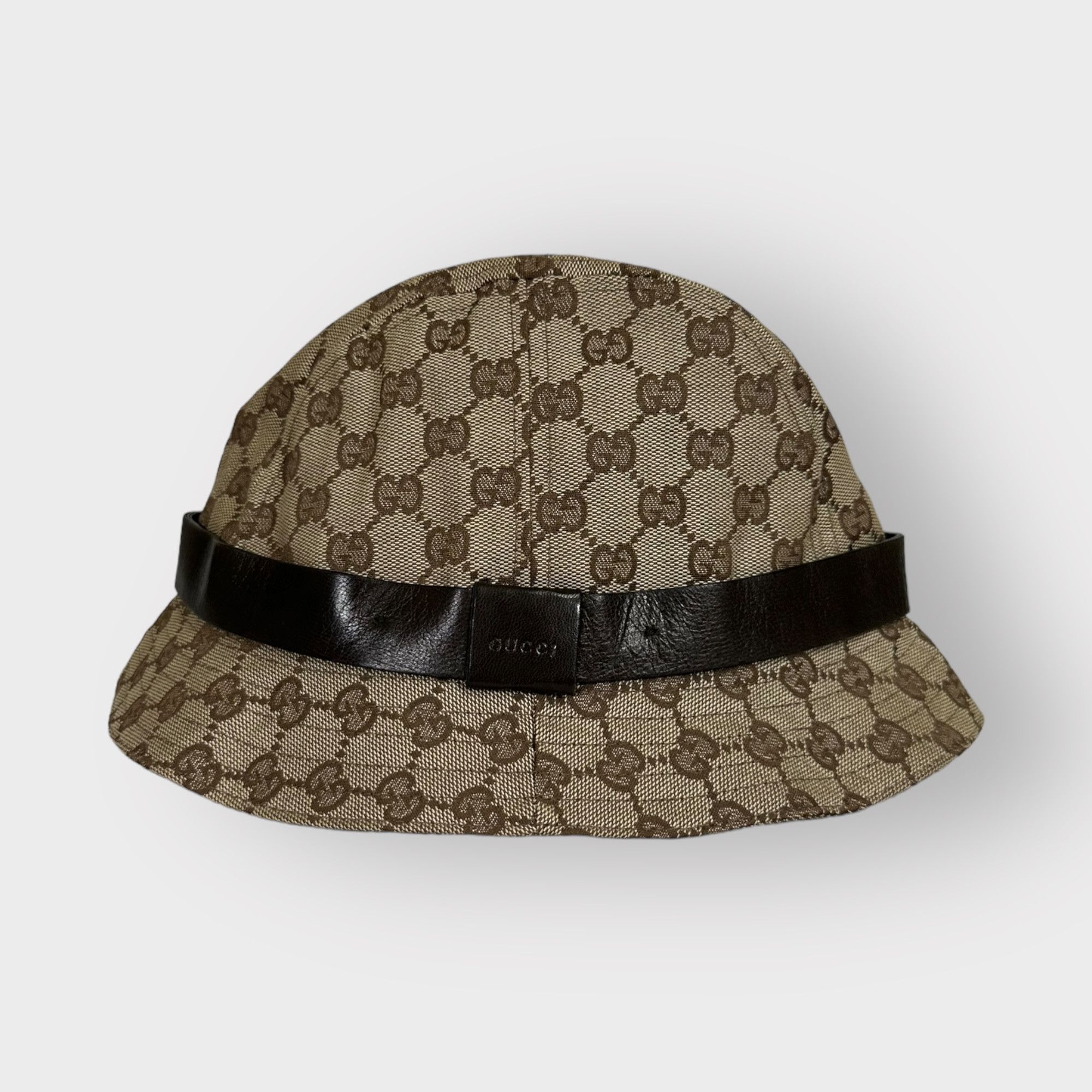 image of Gucci Bucket Hat Beige Monogram, Men's