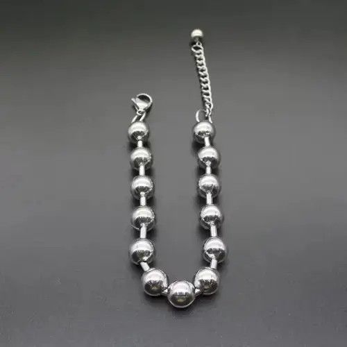 Jewelry Ball Chain Bracelet 2000s Chrome Y2K Punk Skater Grunge Size ONE SIZE - 2 Thumbnail