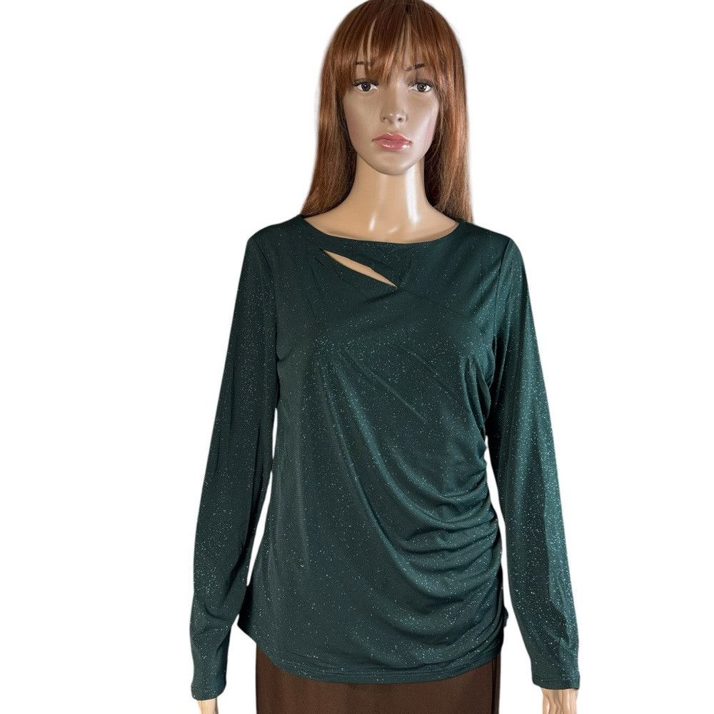 Vince Camuto New Vince Camuto Long Sleeve Sparkle Jersey Asymmetrical Cu Size M / US 6-8 / IT 42-44 - 1 Thumbnail