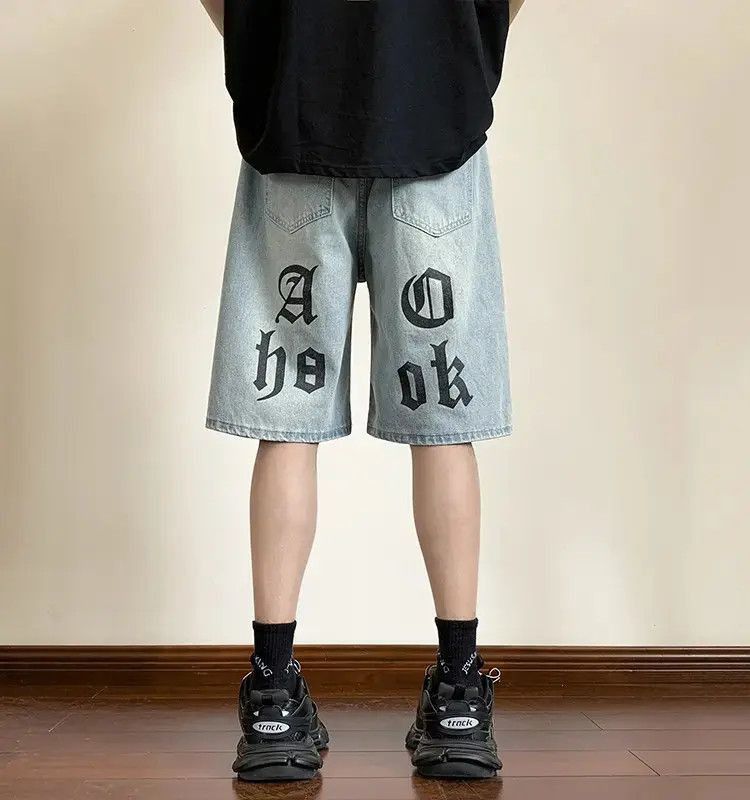 Japanese Brand Loose wide leg printed denim shorts Size US 32 / EU 48 - 5 Thumbnail