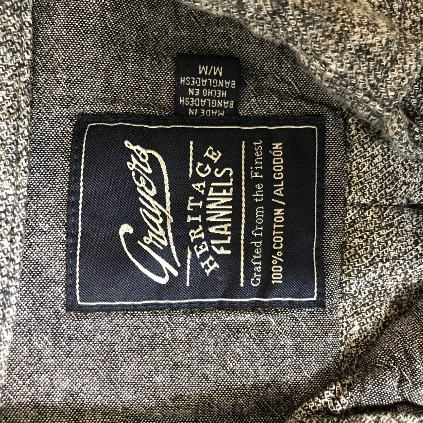 Grayers Grayers Heritage Flannels Button-Down Shirt Mens M Grey Salt and Pepper Cotton Button-Up Shirt Size US M / EU 48-50 / 2 - 7 Thumbnail