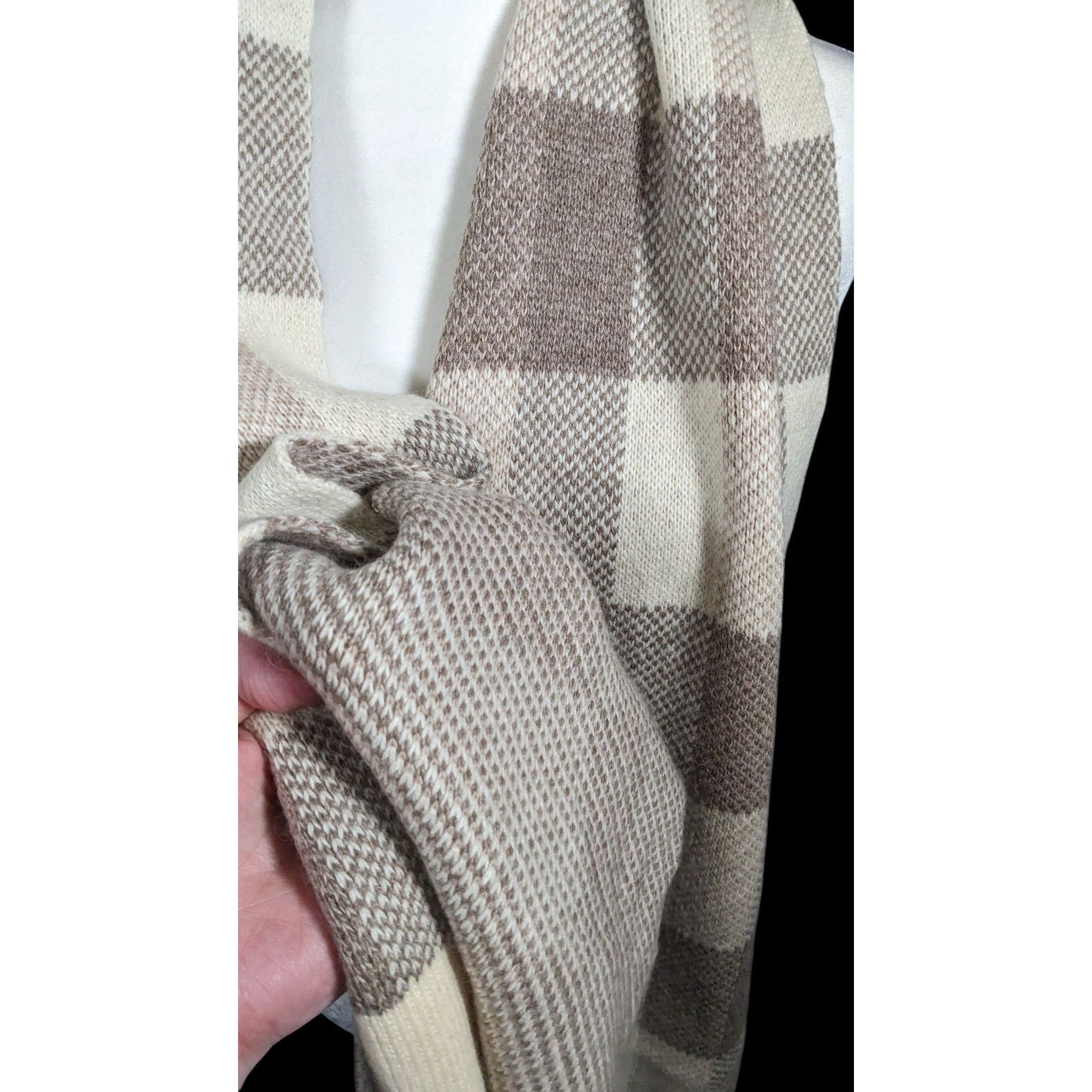 Other Mimi-Mua Firenze Cream And Tan Plaid Scarf Size ONE SIZE - 10 Thumbnail
