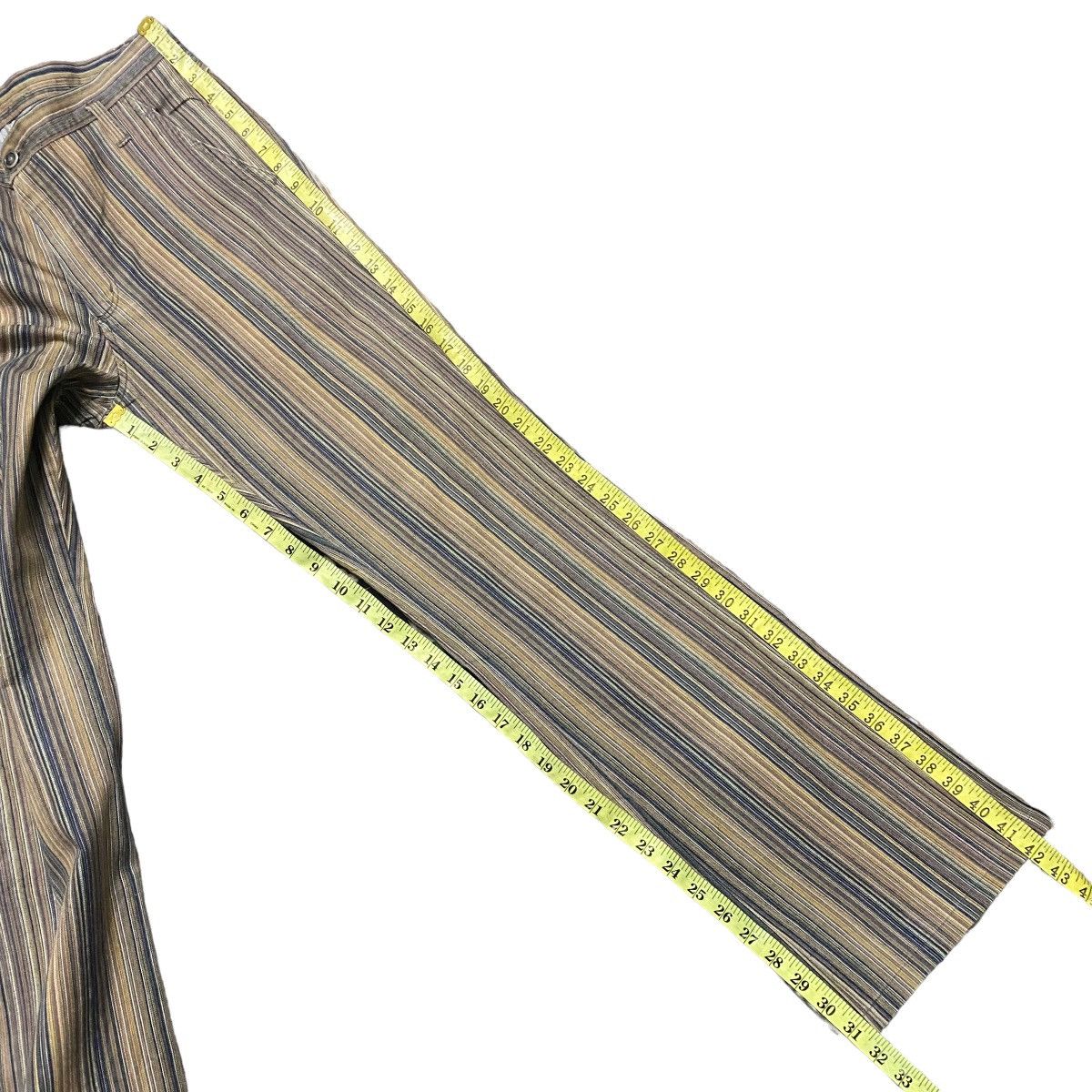 Japanese Brand CUSTOM CULTURE PinStriped Denim Flare Jeans Size US 30 / EU 46 - 16 Thumbnail