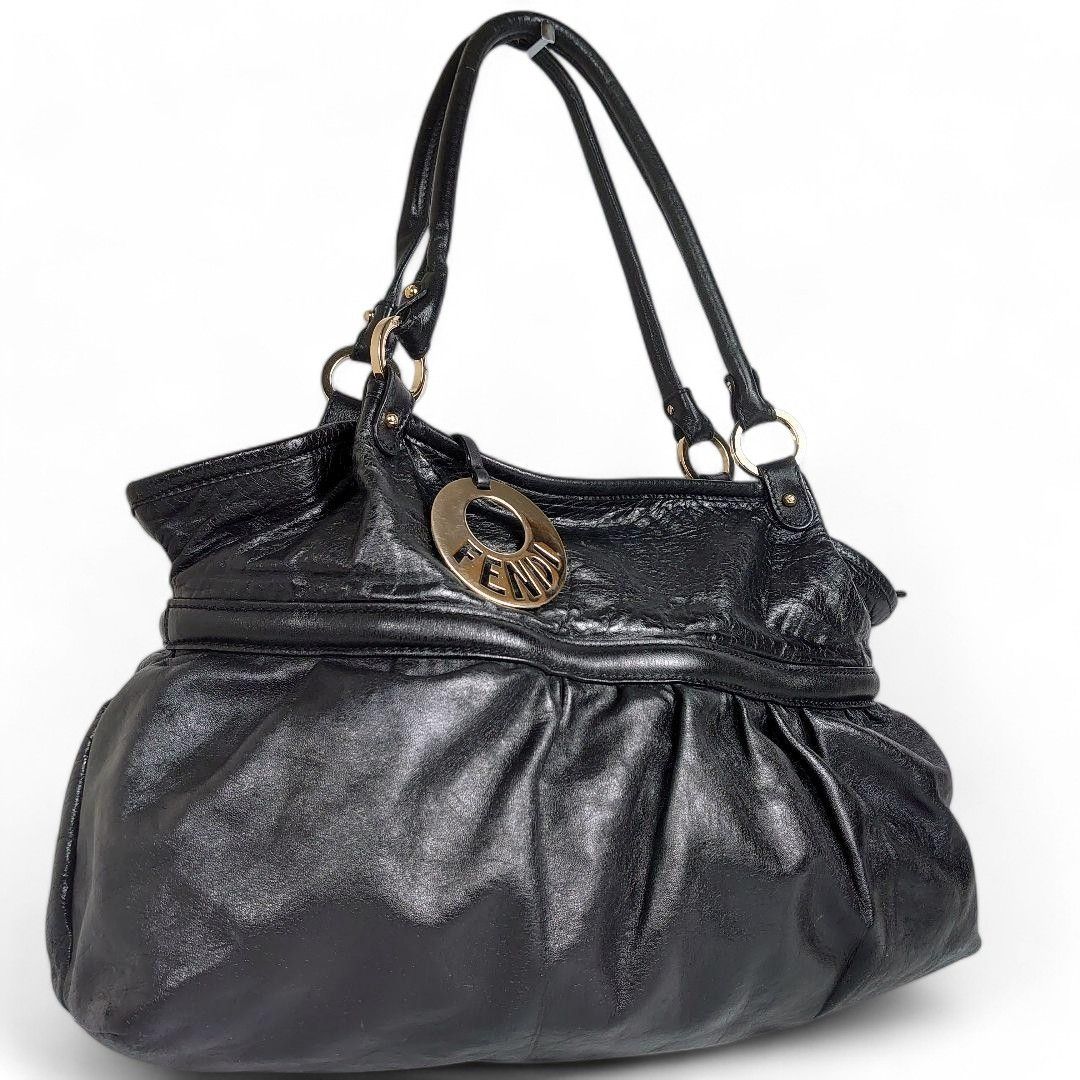 Fendi Fendi - Charm Handbag Leather Black Tote Size ONE SIZE - 2 Thumbnail