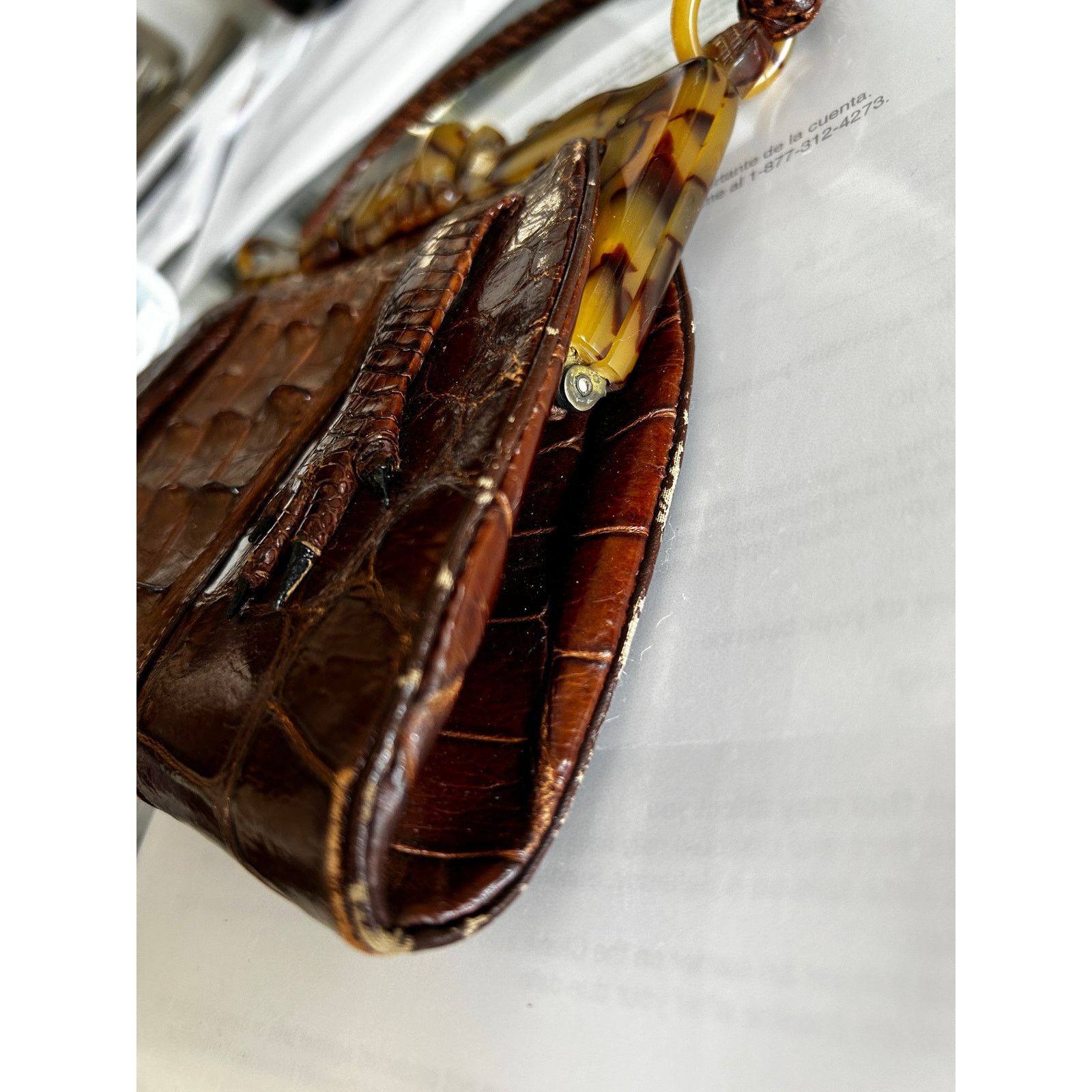 Vintage Vintage butterscotch bakelite frame Alligator hornback purse Size ONE SIZE - 12 Thumbnail