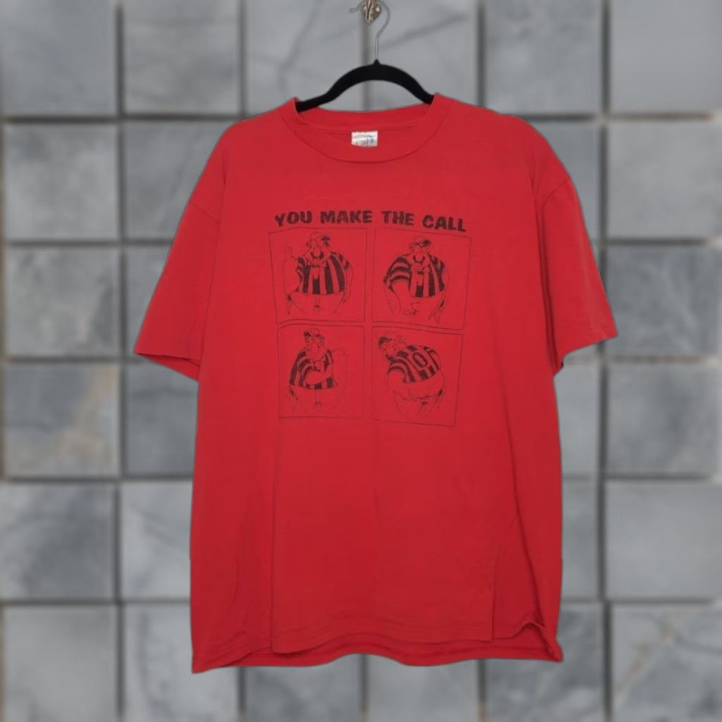 Vintage VINTAGE Cal Cru Referee Shirt XL Men Red Single Stitch 90s Grunge Sports Funny Size US XL / EU 56 / 4 - 1 Thumbnail