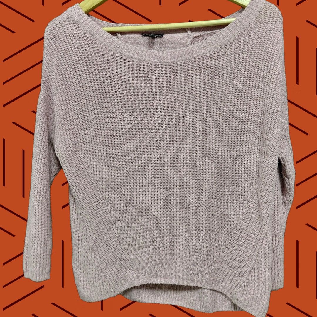 Express EXPRESS Knit Sweater Mauve Solid 3/4 Sleeve Women Size S/P Size S / US 4 / IT 40 - 1 Thumbnail