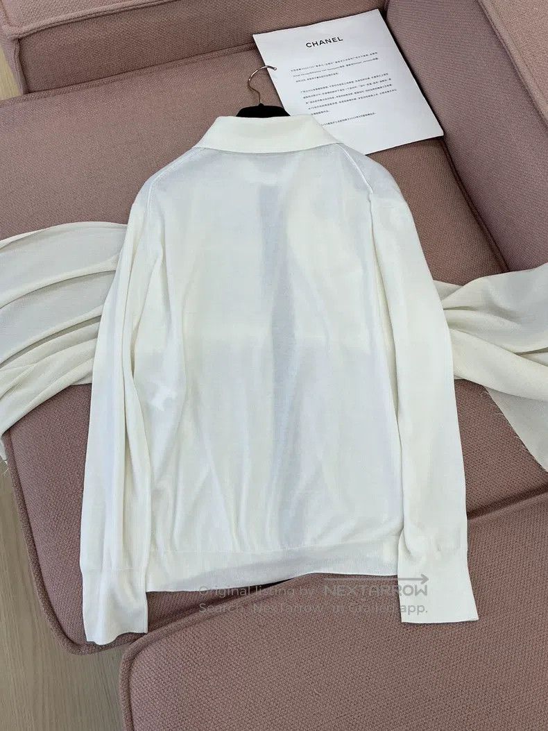 Chanel Chanel 26P white polo college style cardigan jacket Size S / US 4 / IT 40 - 4 Thumbnail