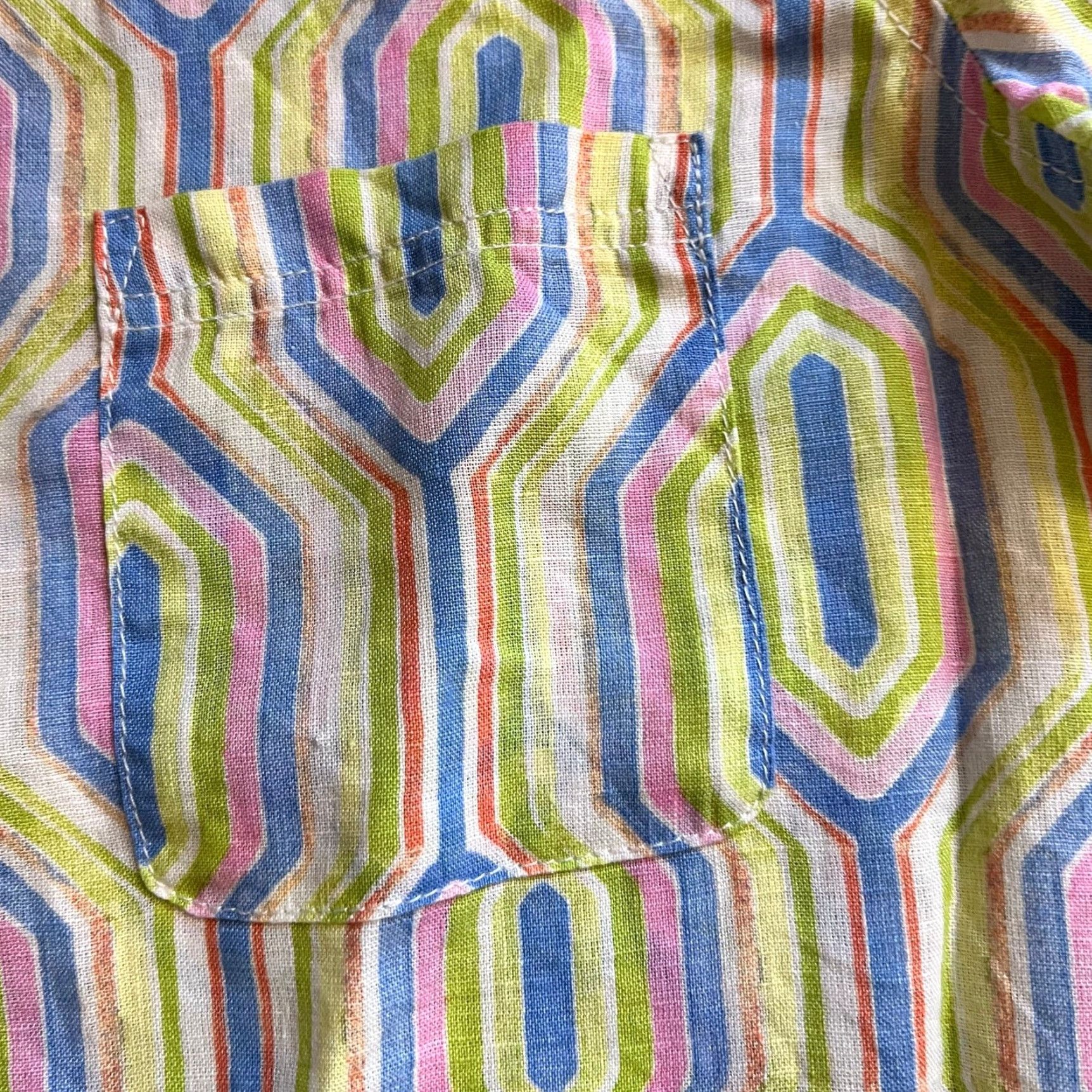 Vintage Sigrid Olsen Shirt Womens Large Button Down Linen Green Blue Tunic Top Blouse Regular L Womens Size L / US 10 / IT 46 - 2 Thumbnail