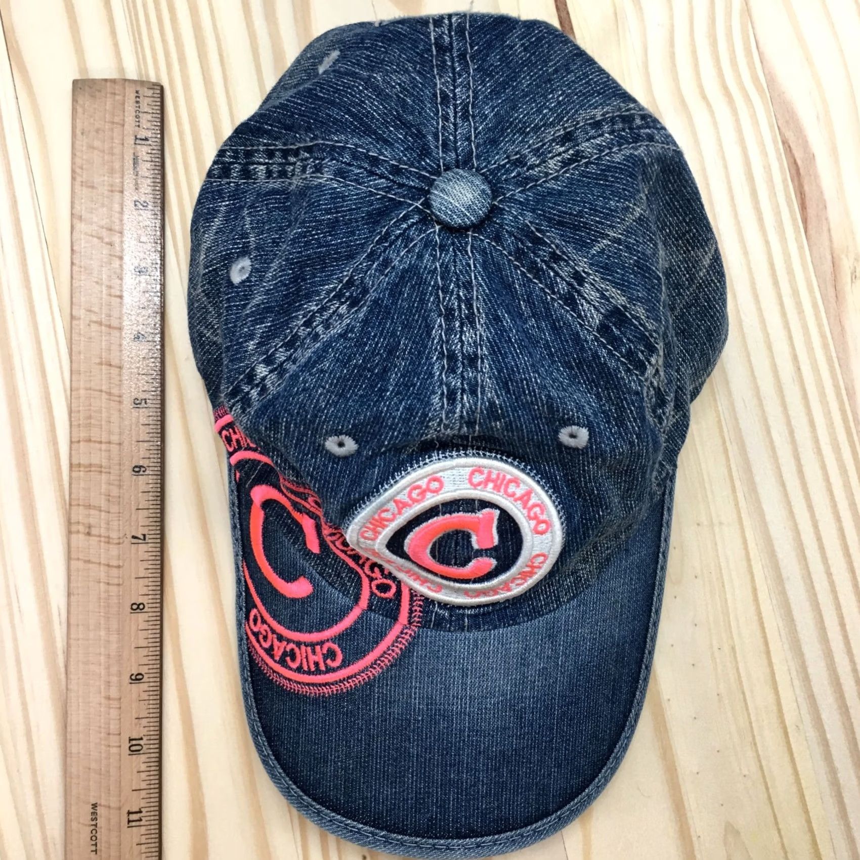 Logo 7 Rubin Ruth Chicago Baseball Cap Womens Blue Pink OS Curved Brim Embroidered Logo Adjustable Cap Size ONE SIZE - 3 Thumbnail