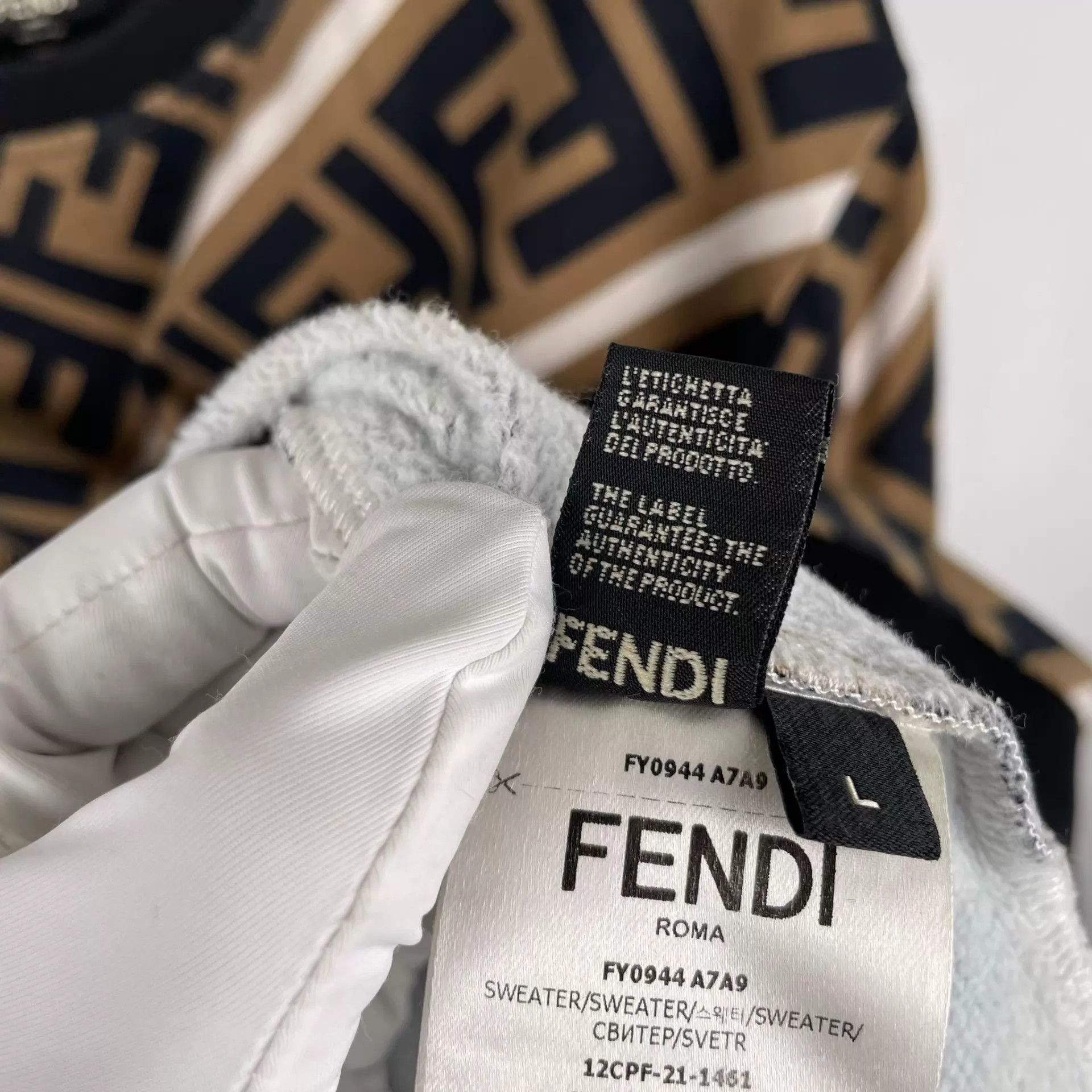 Fendi Fendi Cotton All Over Print Brown Sweatshirt L Size US L / EU 52-54 / 3 - 5 Thumbnail