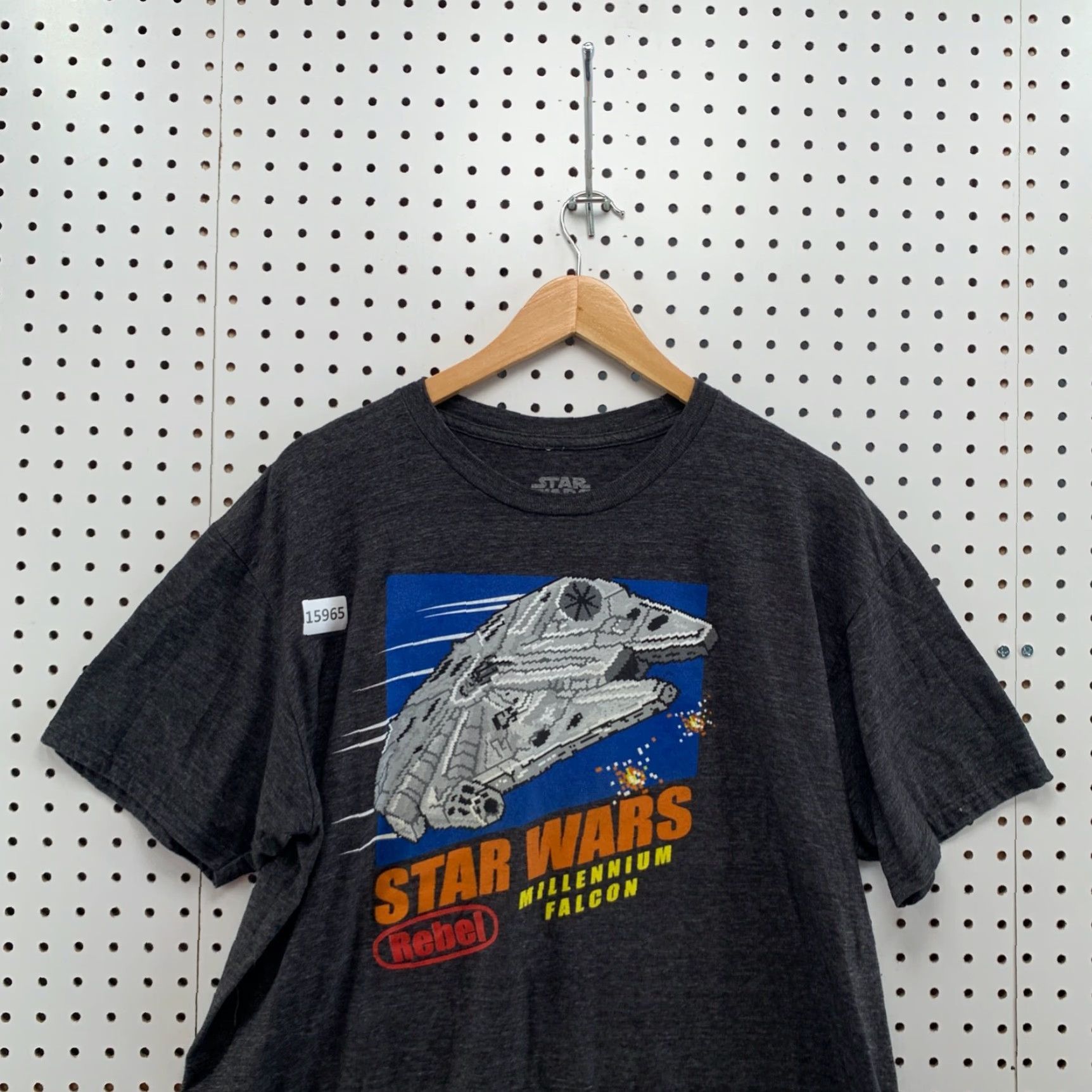 Star Wars VINTAGE Star Wars T-Shirt Adult XL Gray Short Sleeve Rebel Millennium Falcon Movie Mens Size US XL / EU 56 / 4 - 5 Thumbnail