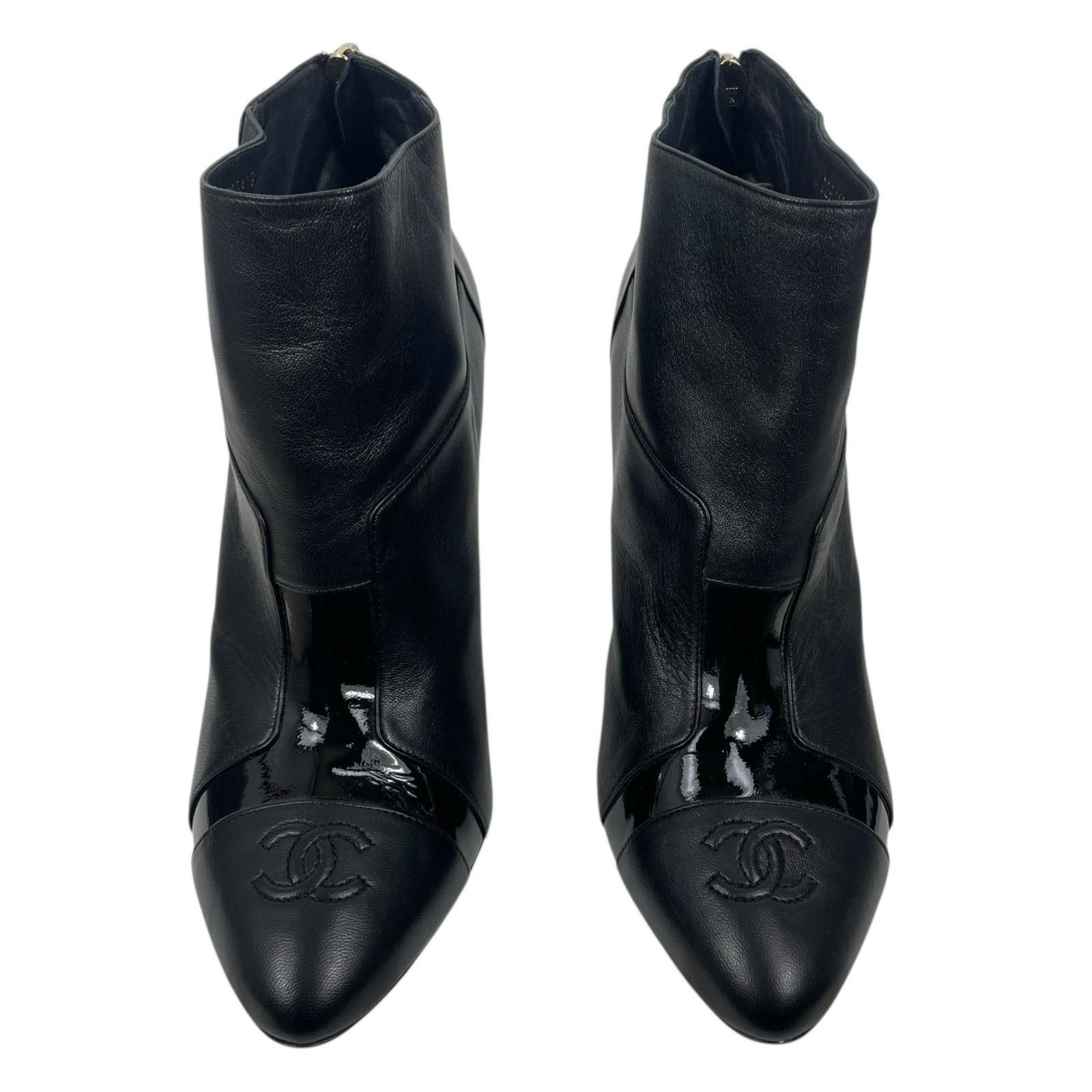 Chanel Chanel CC Logo Cap Toe Lamb Leather Heel Ankle Boots 38 Size US 8 / IT 38 - 5 Thumbnail