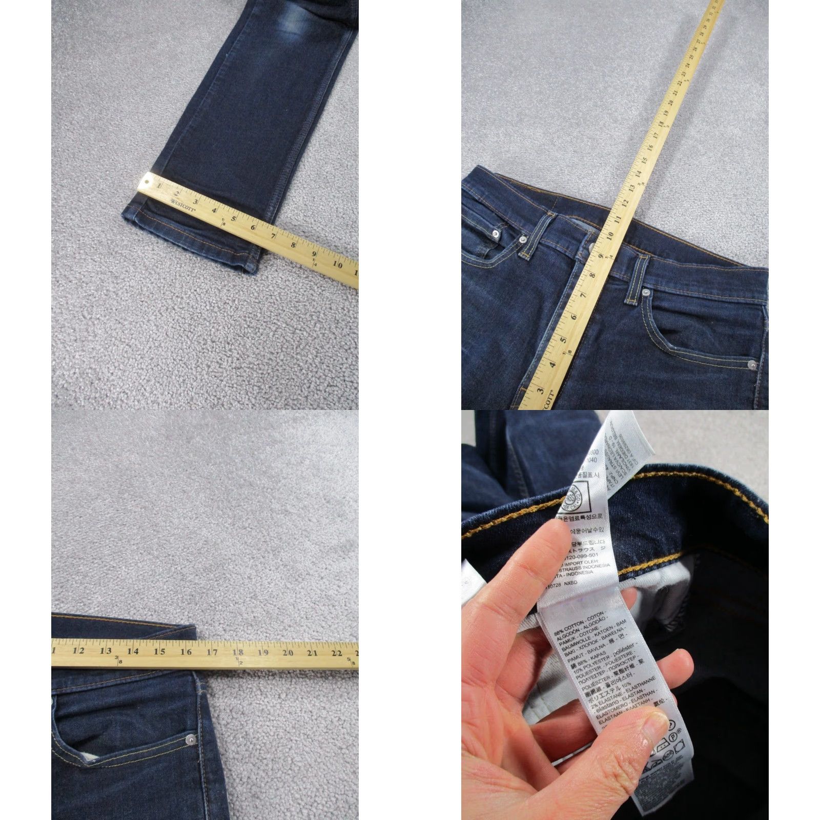 Levi's VINTAGE Levis Jeans 511 Mens 32 Dark Wash Denim Slim Fit 32X33 Blue 511 Slim Men's Jeans 32 33 Denim Sho exports Size US 32 / EU 48 - 8 Thumbnail
