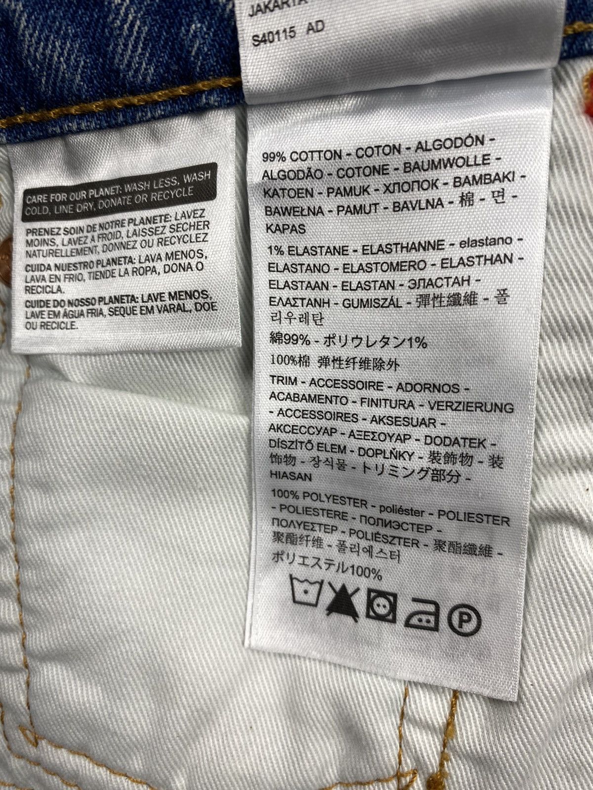 Designer × Levi's Levis 512 Premium San Francisco Reflective Wash Denim Jeans Size US 33 - 14 Thumbnail