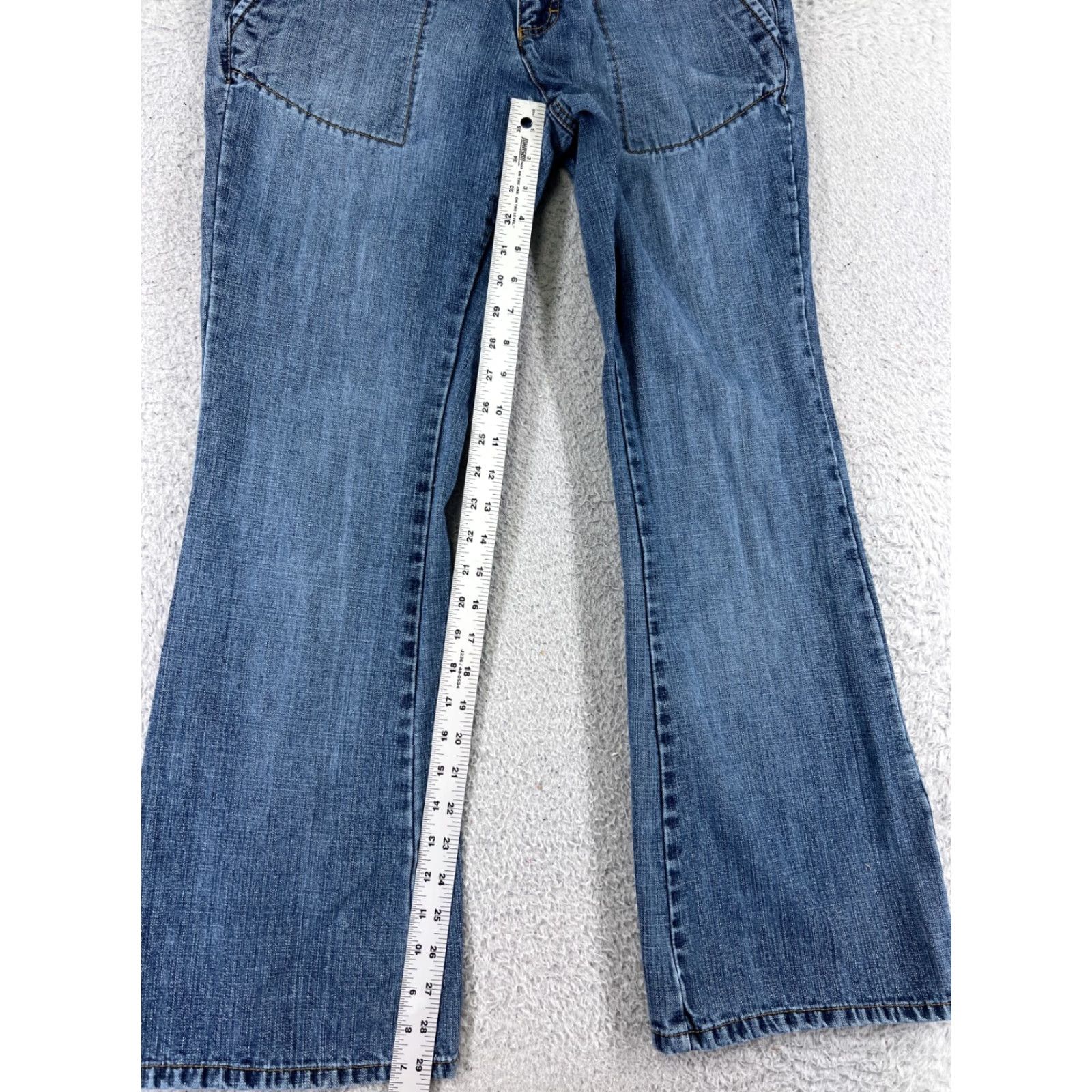 Vintage Arizona Jeans Co Jeans Womens 11 Blue Denim Low Rise Flared 30x29 Cotton Button Zipper 5-Pocket Design Regular Vintage? No — Wait Size 32" / US 10 / IT 46 - 7 Thumbnail