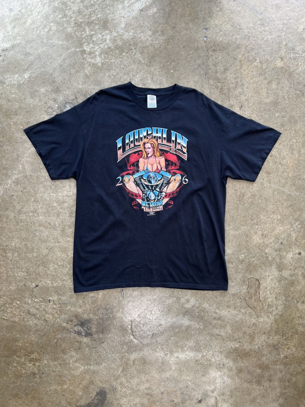Harley Davidson Vintage 2006 Panhead Laughlin Ace Biker Girl Tee XL Size US XL / EU 56 / 4 - 2 Thumbnail