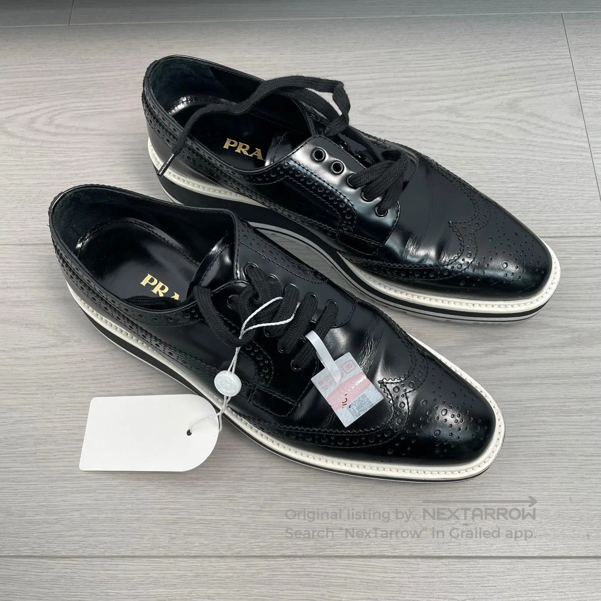 Prada Prada Black glossy brogues| Size US 6 / EU 39 - 2 Thumbnail