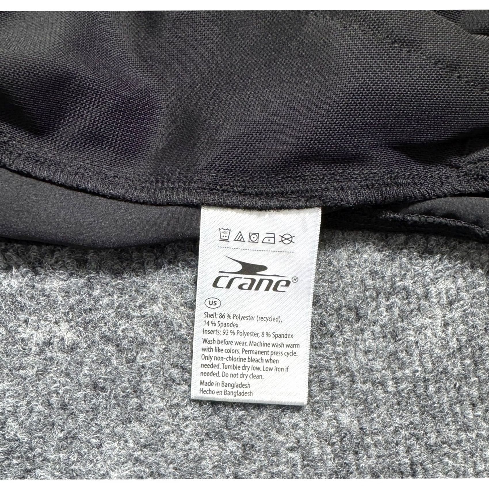 Vintage Crane Mens XL Black Athletic Shorts Recycled Polyester Spandex Drawstring Size US 36 / EU 52 - 3 Thumbnail