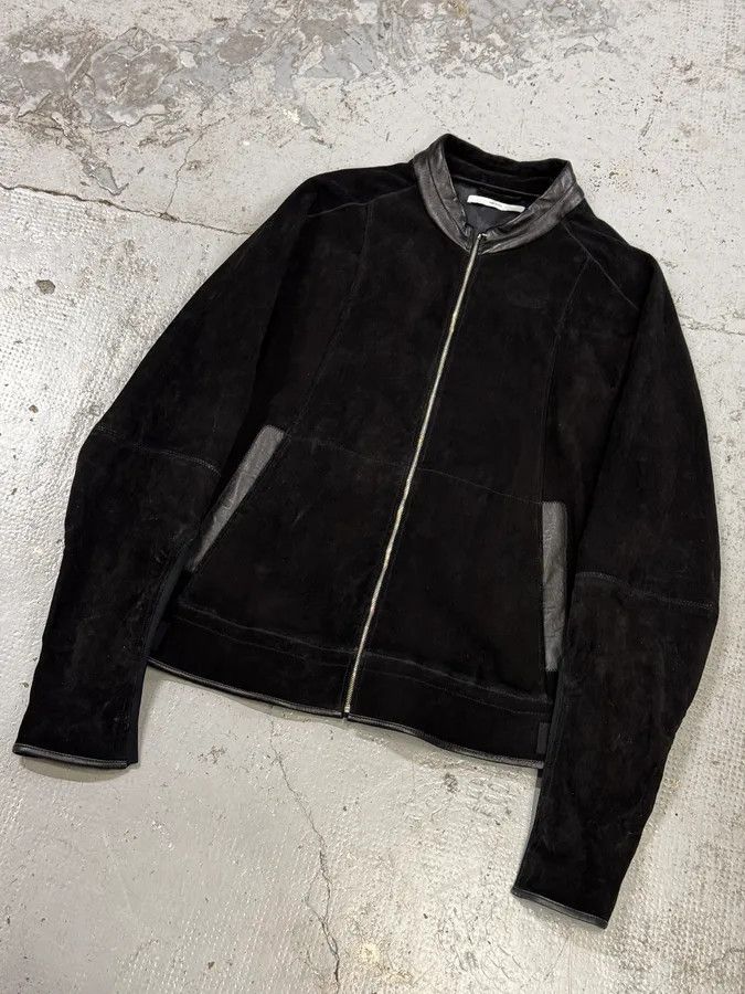 Yves Saint Laurent AW2004 Yves Saint Laurent Black Suede Leather Jacket by Stefano Pilati Size US L / EU 52-54 / 3 - 5 Thumbnail