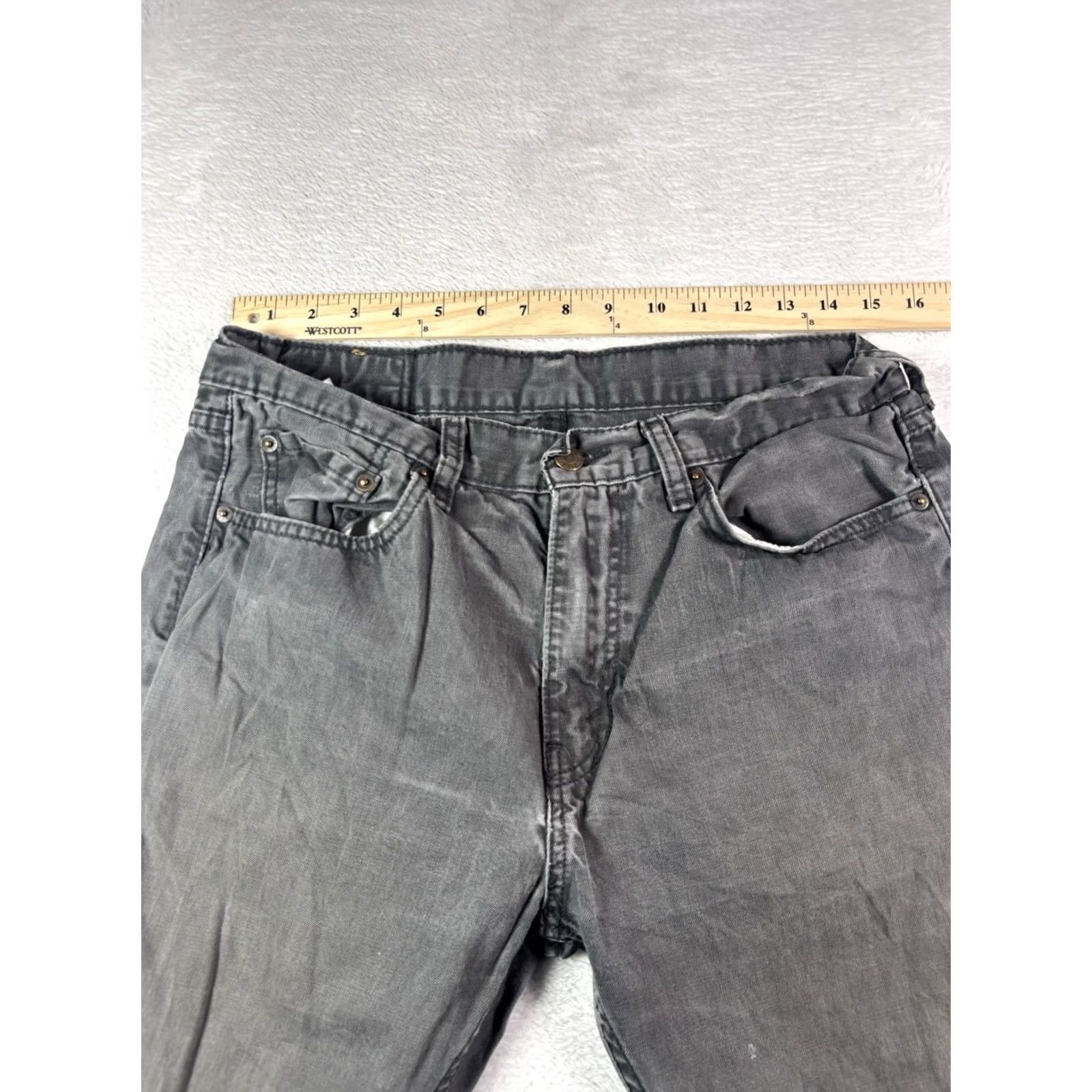 Levi's Levi's 505 Jeans Black Denim Straight Leg 32x30 Regular Men’s Denim 5-Pocket Zipper Fly Vintage? No Size US 32 / EU 48 - 7 Thumbnail