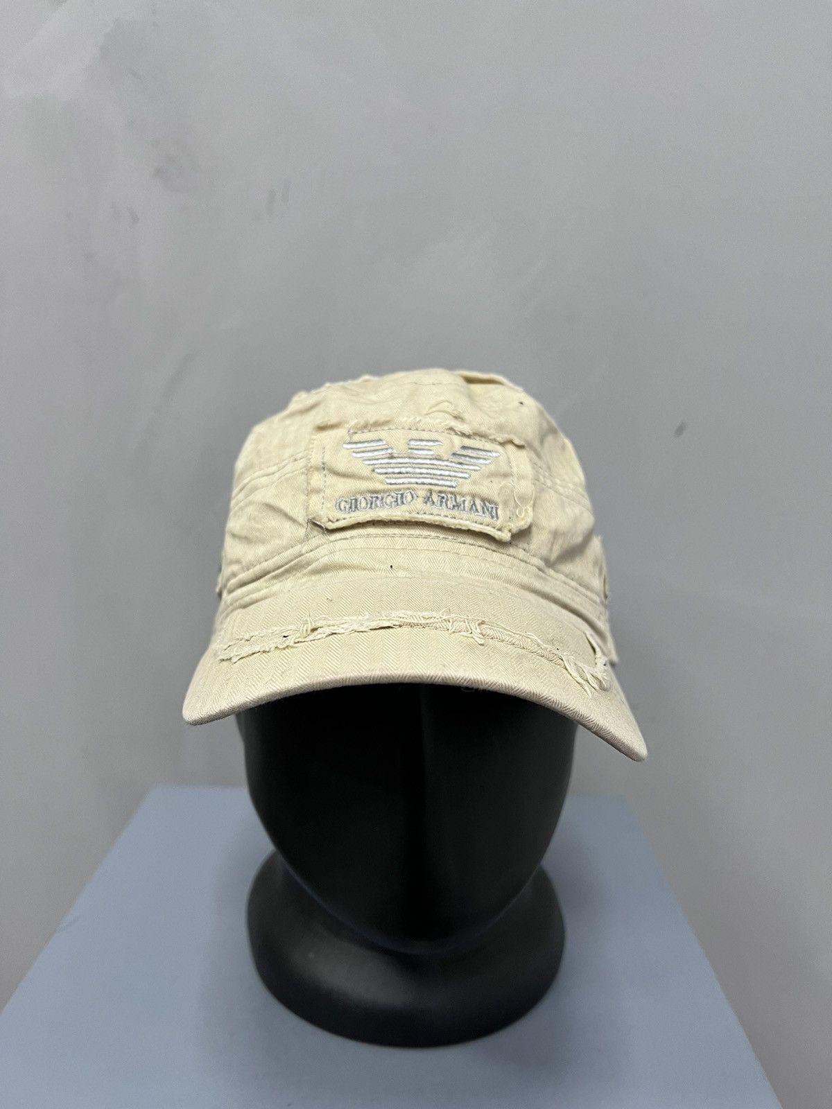 Emporio Armani × Le Grande Bleu (L.G.B.) SALE💣💣 Distressed Y2K Cadet Hat Avante Garde Size ONE SIZE - 2 Thumbnail
