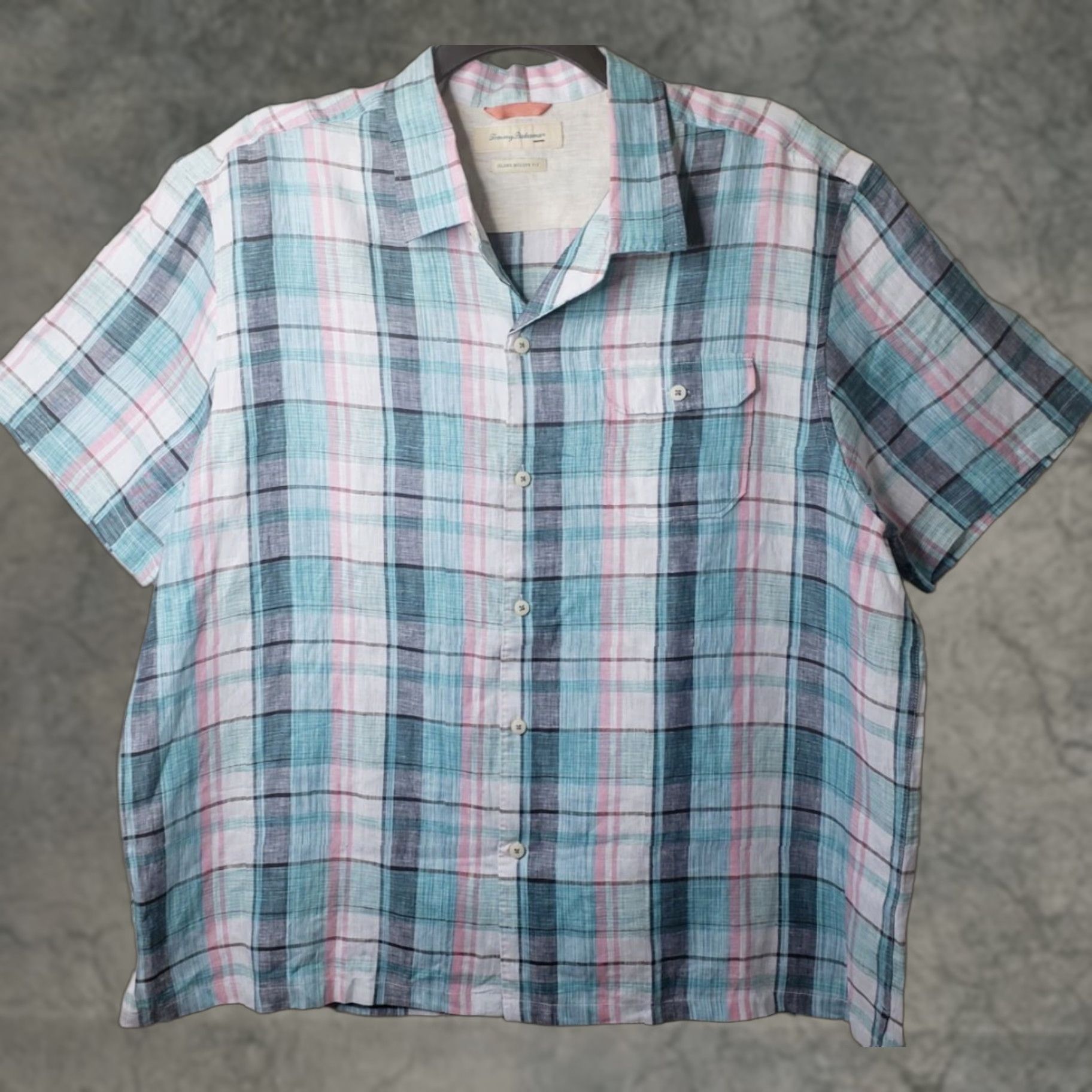 Tommy Bahama Tommy Bahama Shirt Mens 2XL 100% Linen Multicolor Plaid Short Sleeve Collared Relax XXL Size US XXL / EU 58 / 5 - 1 Thumbnail