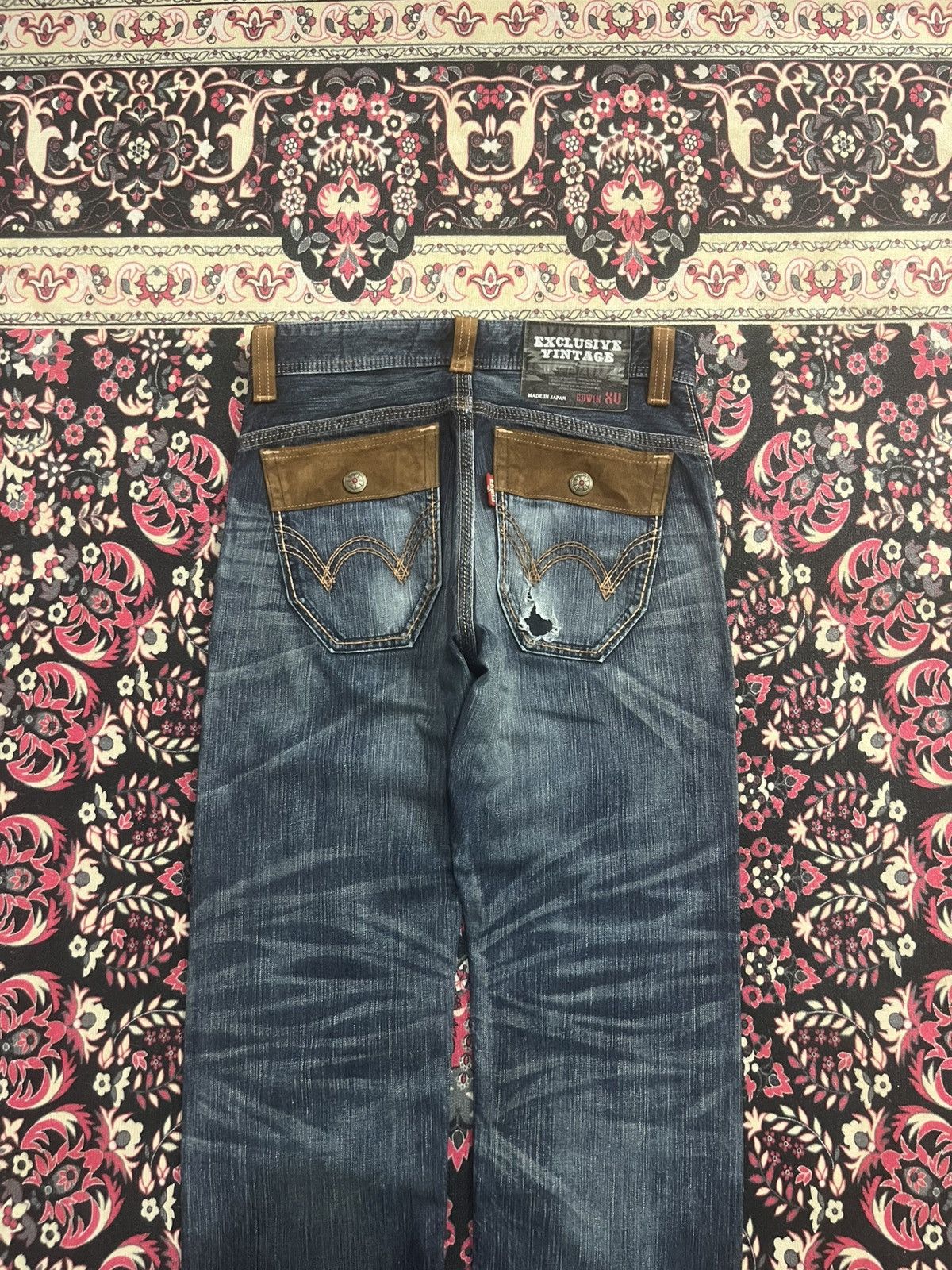 Edwin Edwin XVS Dark Faded Blue Washed Distressed Bush Pants Jeans Size US 30 / EU 46 - 6 Thumbnail