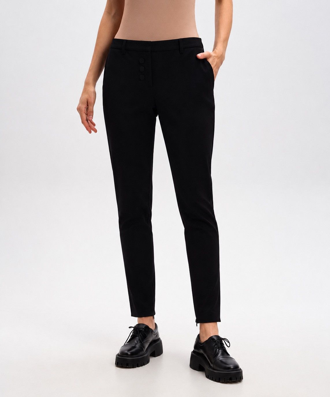 Prada Prada Womens Black Slim Trousers Italy Smart Casual Pants Size 28" / US 6 / IT 42 - 1 Thumbnail