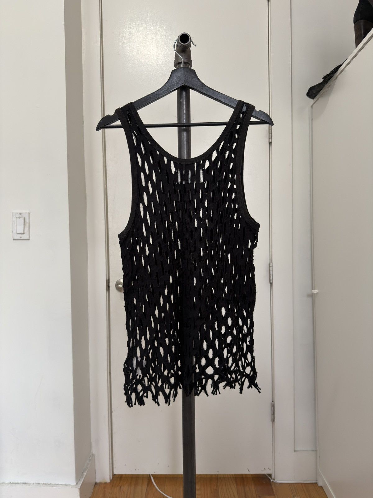 Maison Margiela SS09 Lasercut Black Tank Top Size US M / EU 48-50 / 2 - 2 Thumbnail