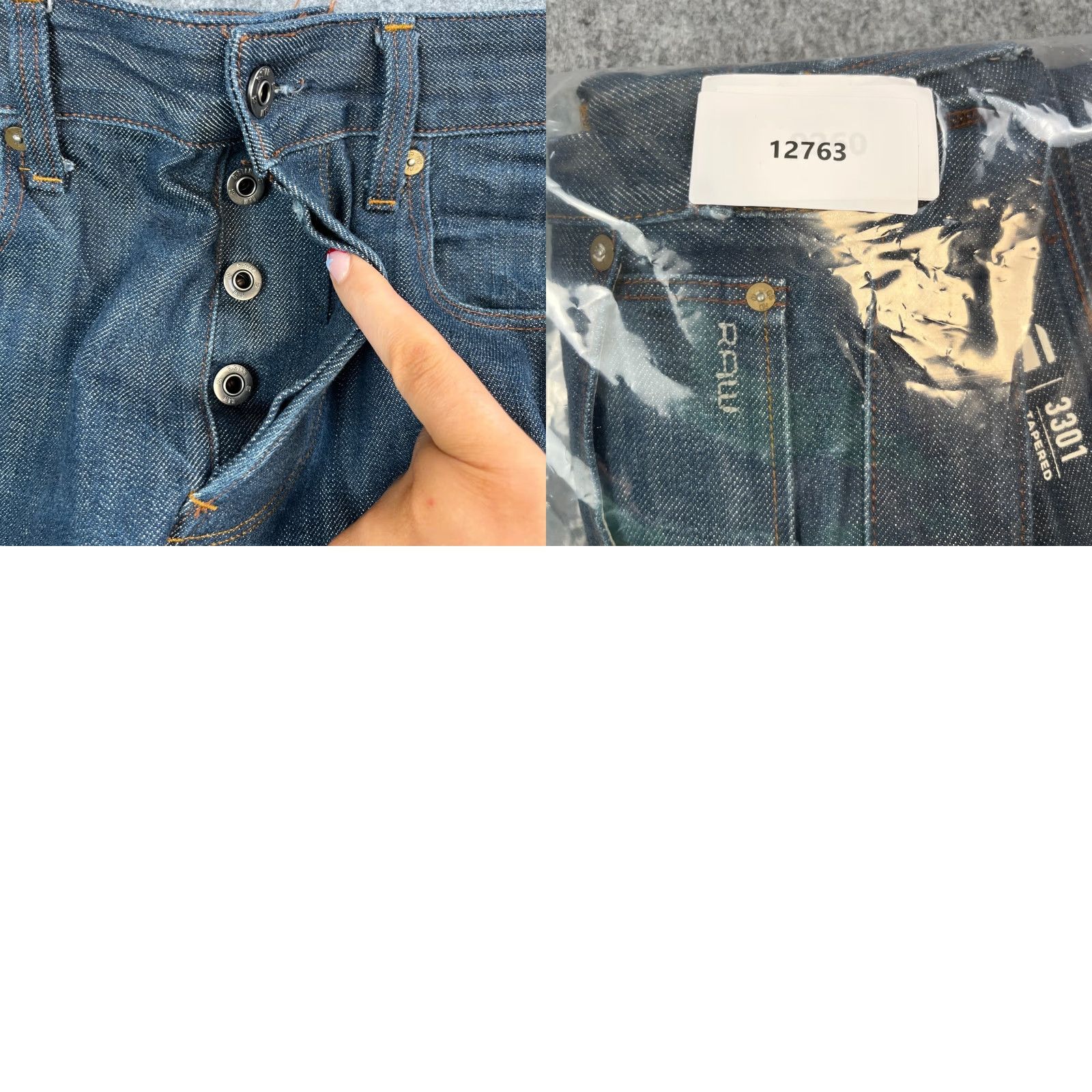G-Star G Star Jeans Regular Tapered 32 30 Dark Wash Blue Chambray 100% Cotton Men Regular Jeans Size US 32 / EU 48 - 9 Thumbnail