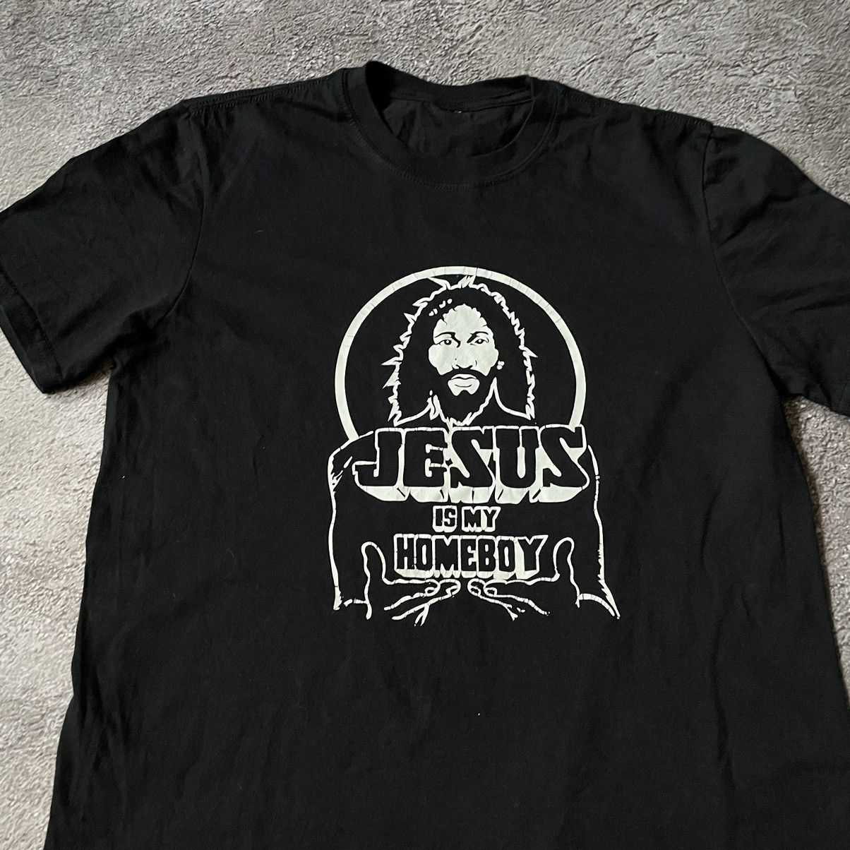 Vintage Vintage Y2K Jesus Graphic Tee Faded Black Single Stitch S Size US S / EU 44-46 / 1 - 3 Thumbnail