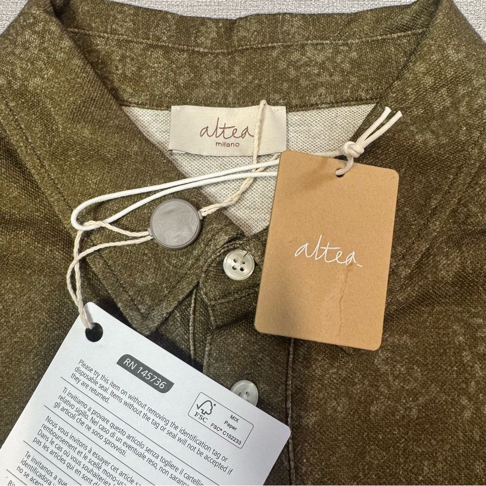 Altea NWT New Altea Paisley Khaki Cotton Polo Shirt Made In Italy Size US L / EU 52-54 / 3 - 5 Thumbnail